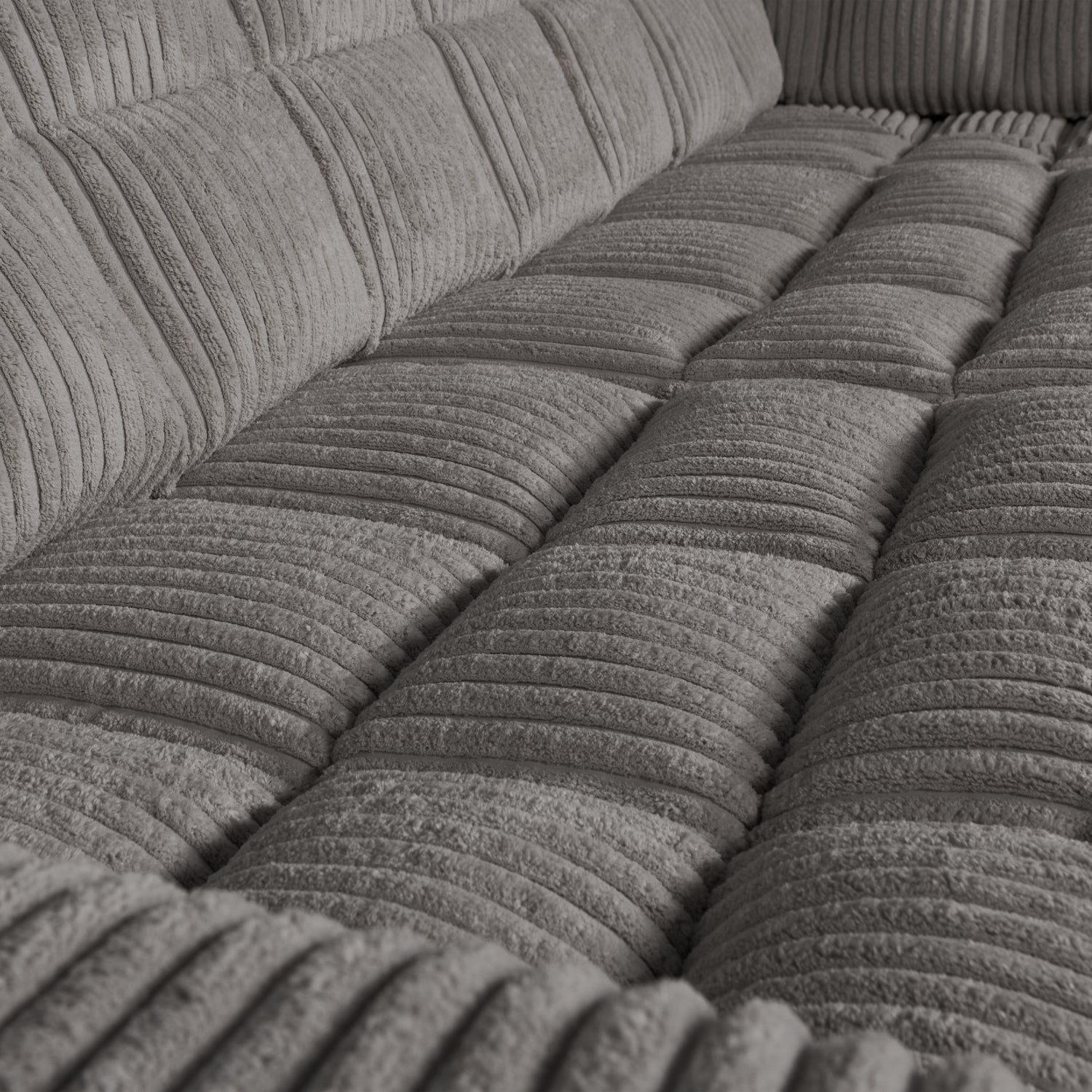 Right-facing corner sofa SECOND DATE gray corduroy