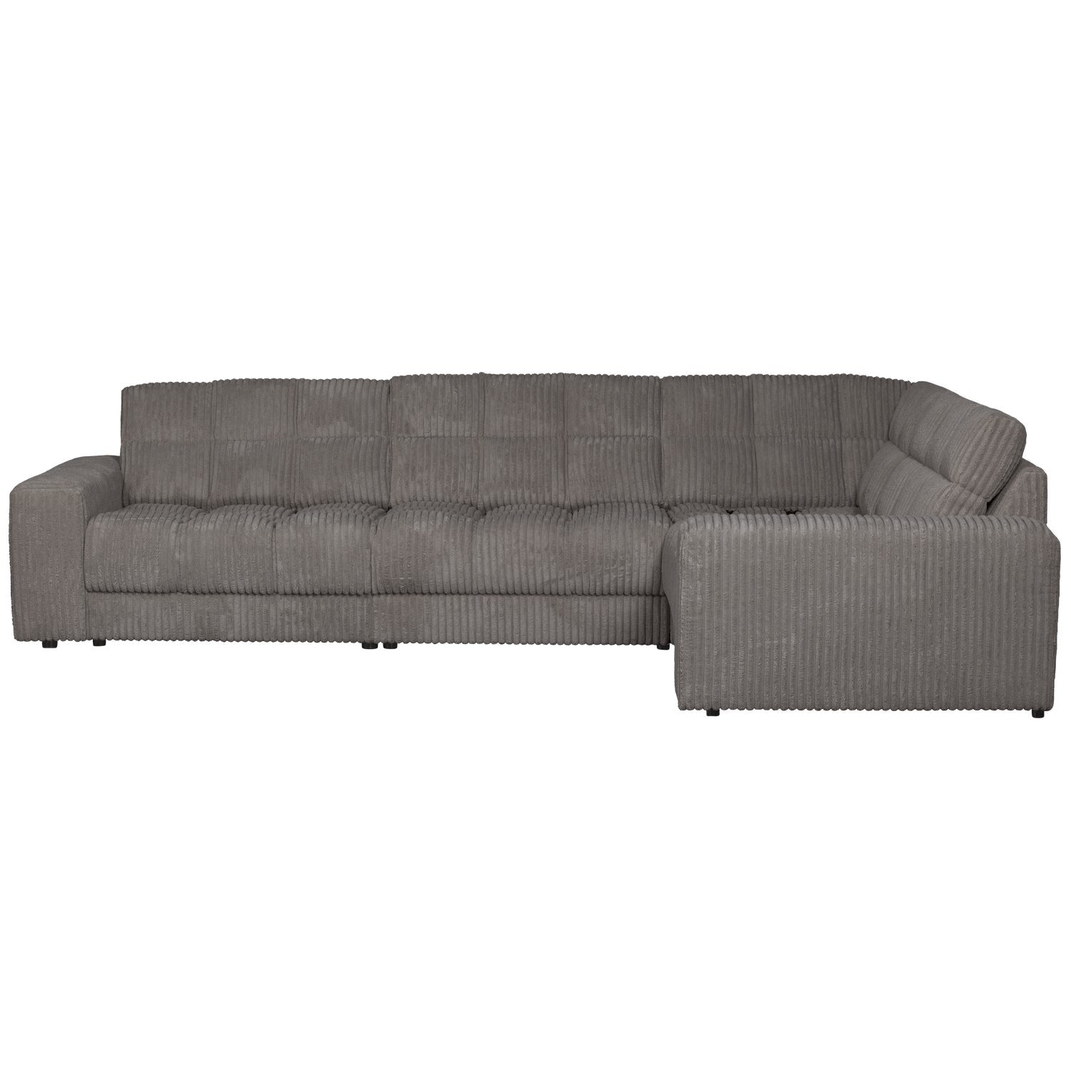 Right-facing corner sofa SECOND DATE gray corduroy