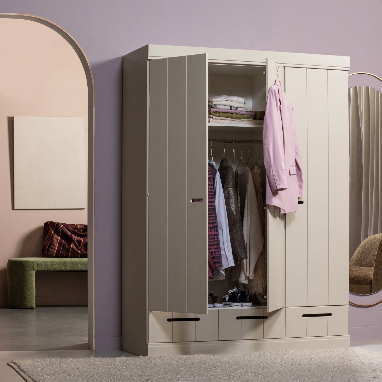 Szafa 3-drzwiowa CONNECT piaskowy