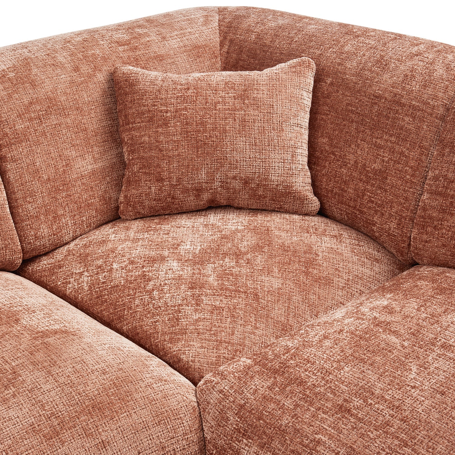 Right-facing panoramic corner sofa CLOUD terracotta