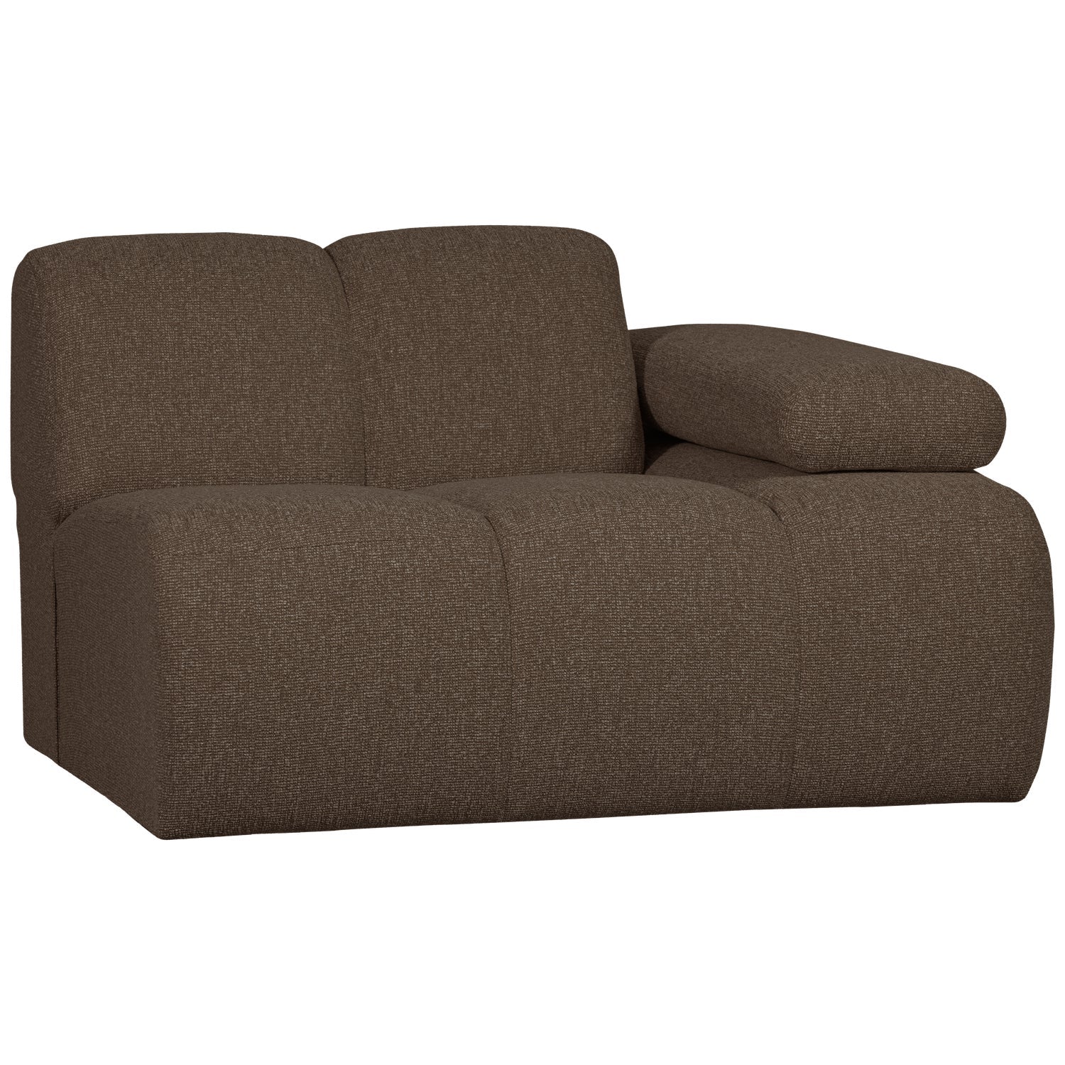 MOJO modular sofa - right-side element dark brown bouclé