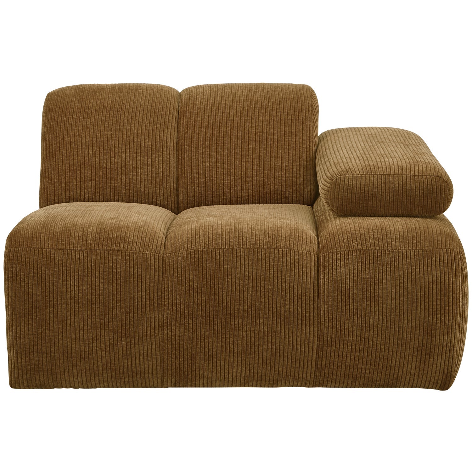 Sofa modułowa MOJO - element prawostronny ciemny miodowy sztruks