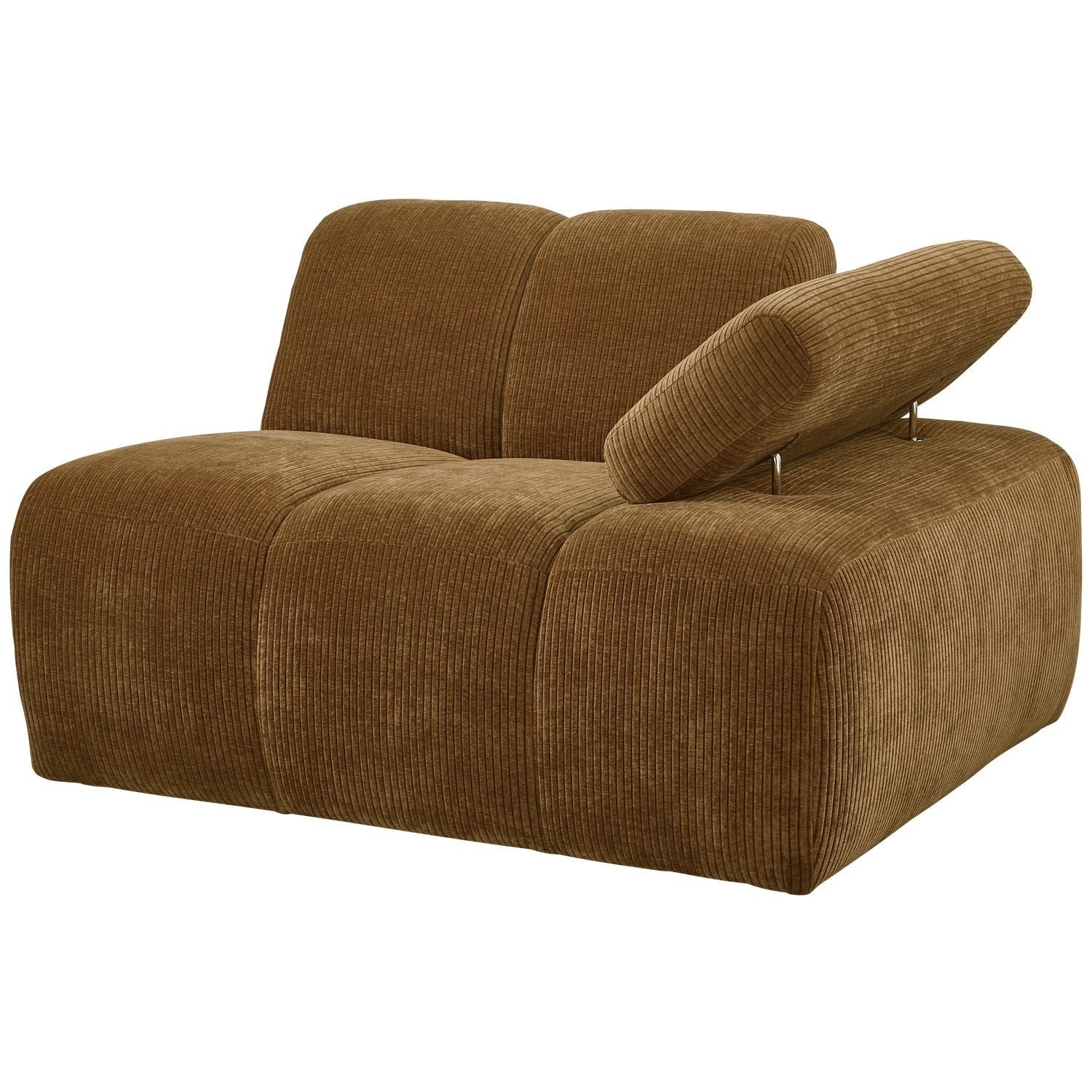 Sofa modułowa MOJO - element prawostronny ciemny miodowy sztruks