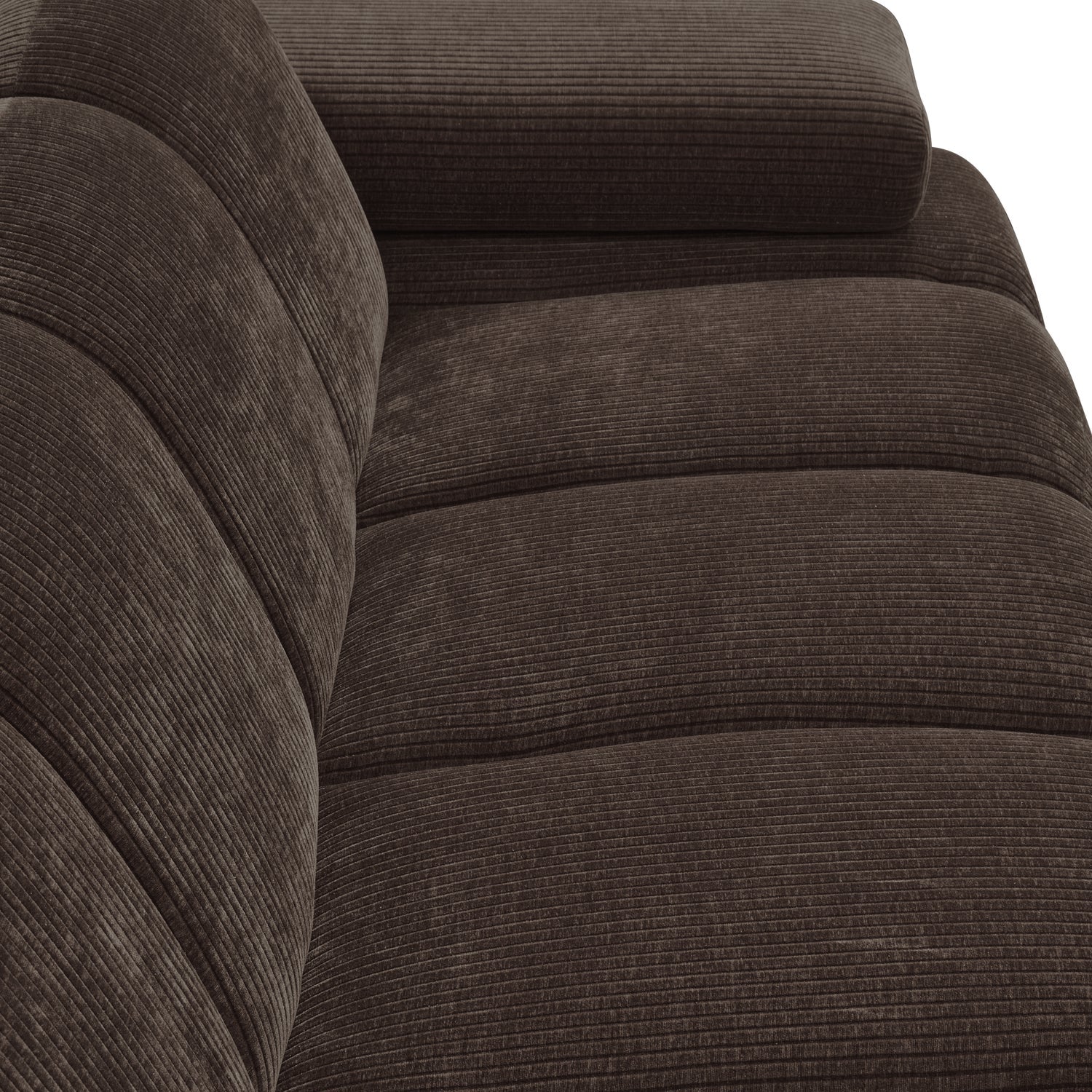 Modulární pohovka MOJO - prvek pro 2 osoby pravostranný tmavě hnědý samet