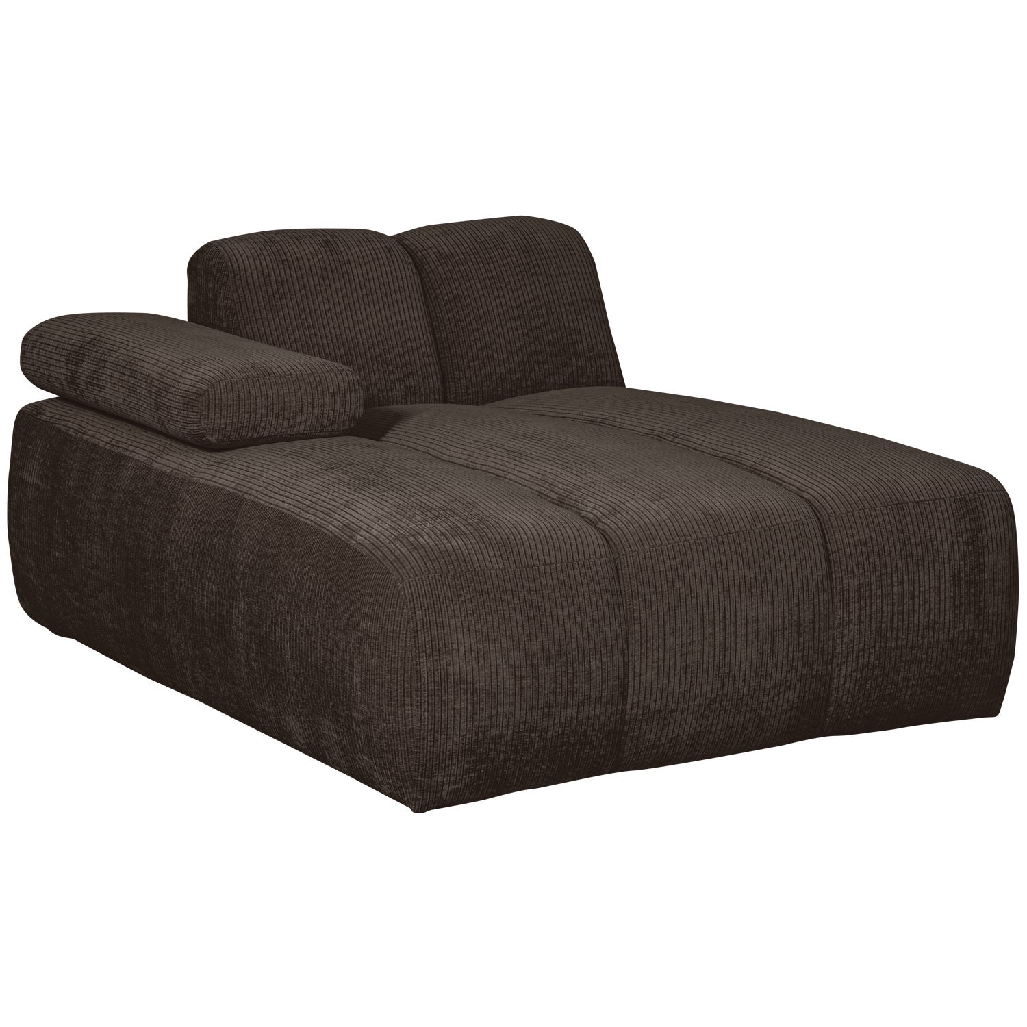 MOJO modular sofa - left-sided dark brown corduroy chaise longue