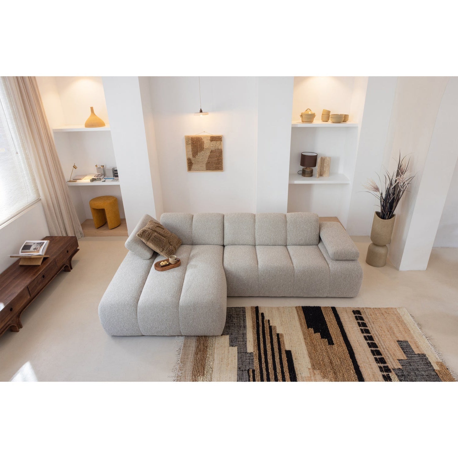 MOJO Modular Sofa - Left-Arm Chaise in Ecru Bouclé