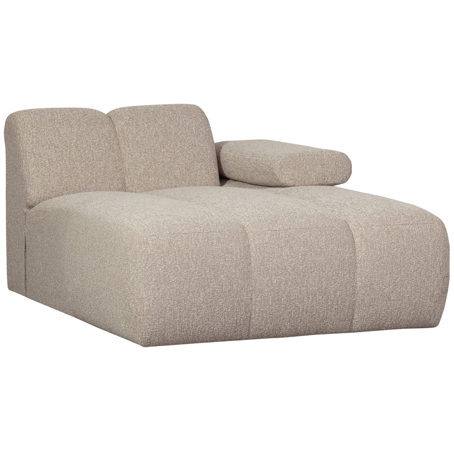 Sofa modułowa MOJO - szezlong prawostronny beżowy melanż bouclé