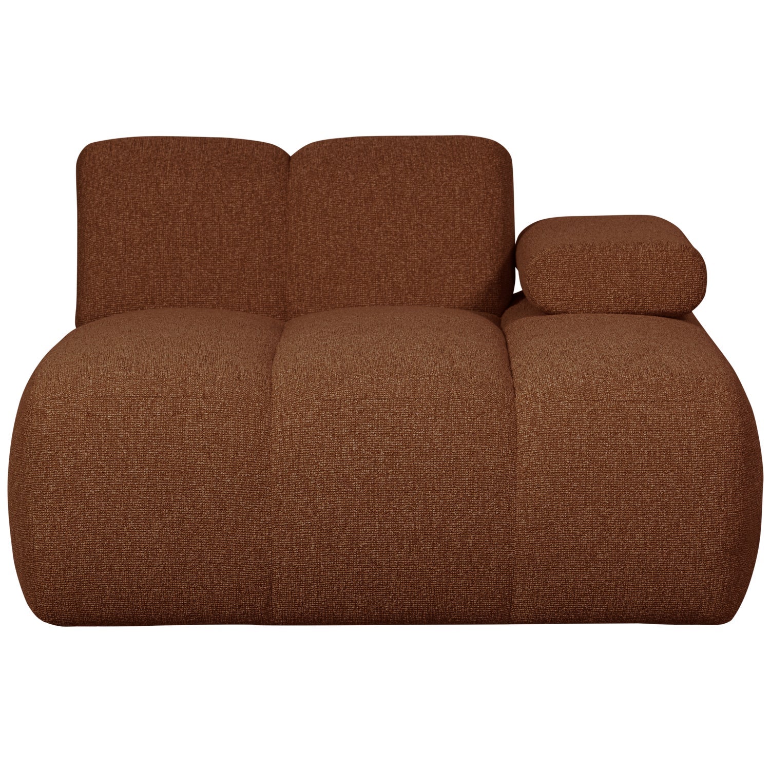 MOJO modular sofa - right-facing brown bouclé chaise longue