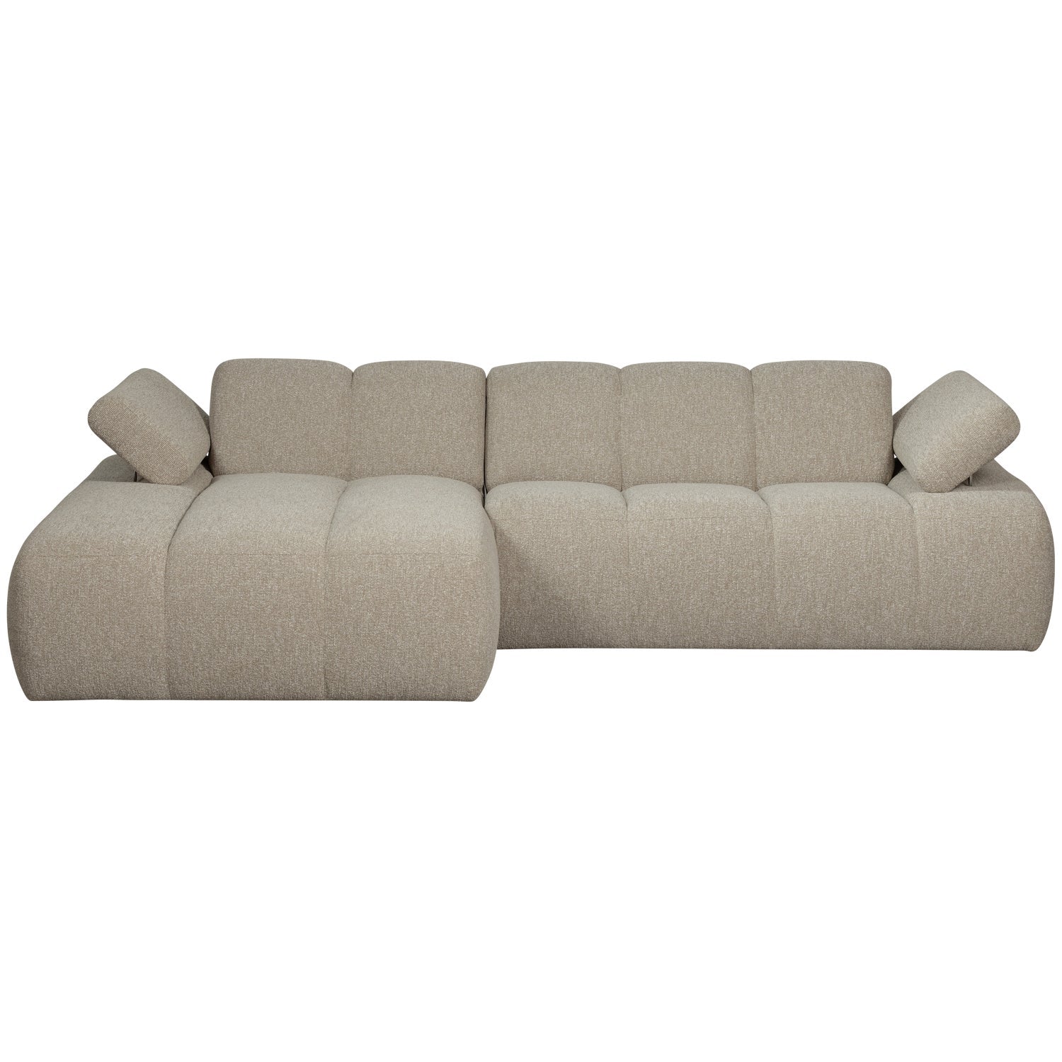 Left-facing modular corner sofa MOJO beige mélange bouclé