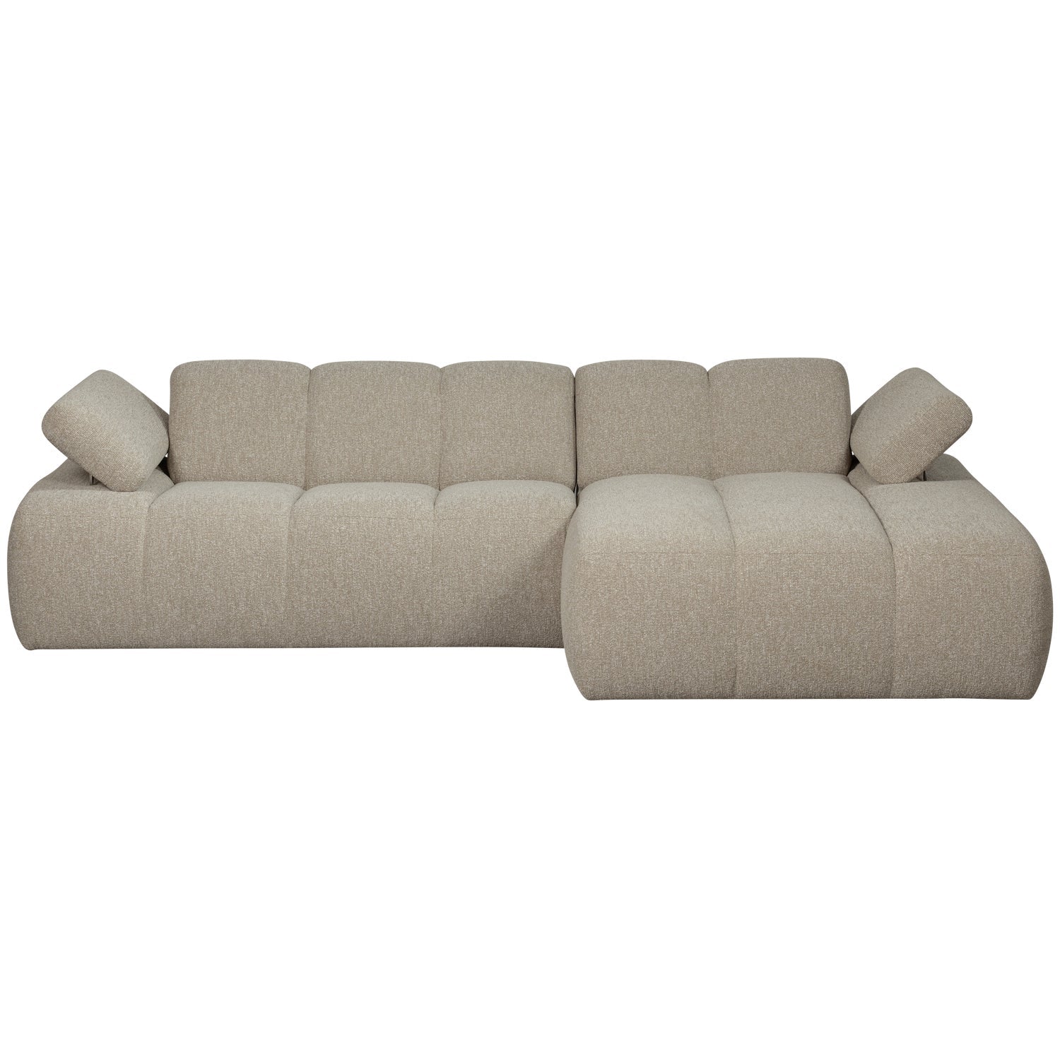 Right-facing modular corner sofa MOJO beige mélange bouclé