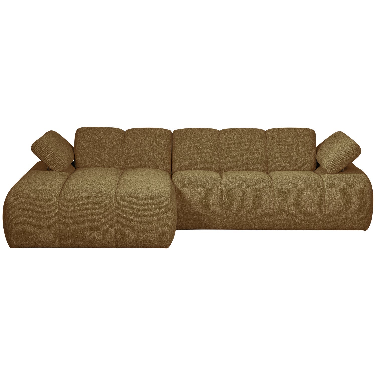 Left-facing modular corner sofa MOJO in dark honey bouclé
