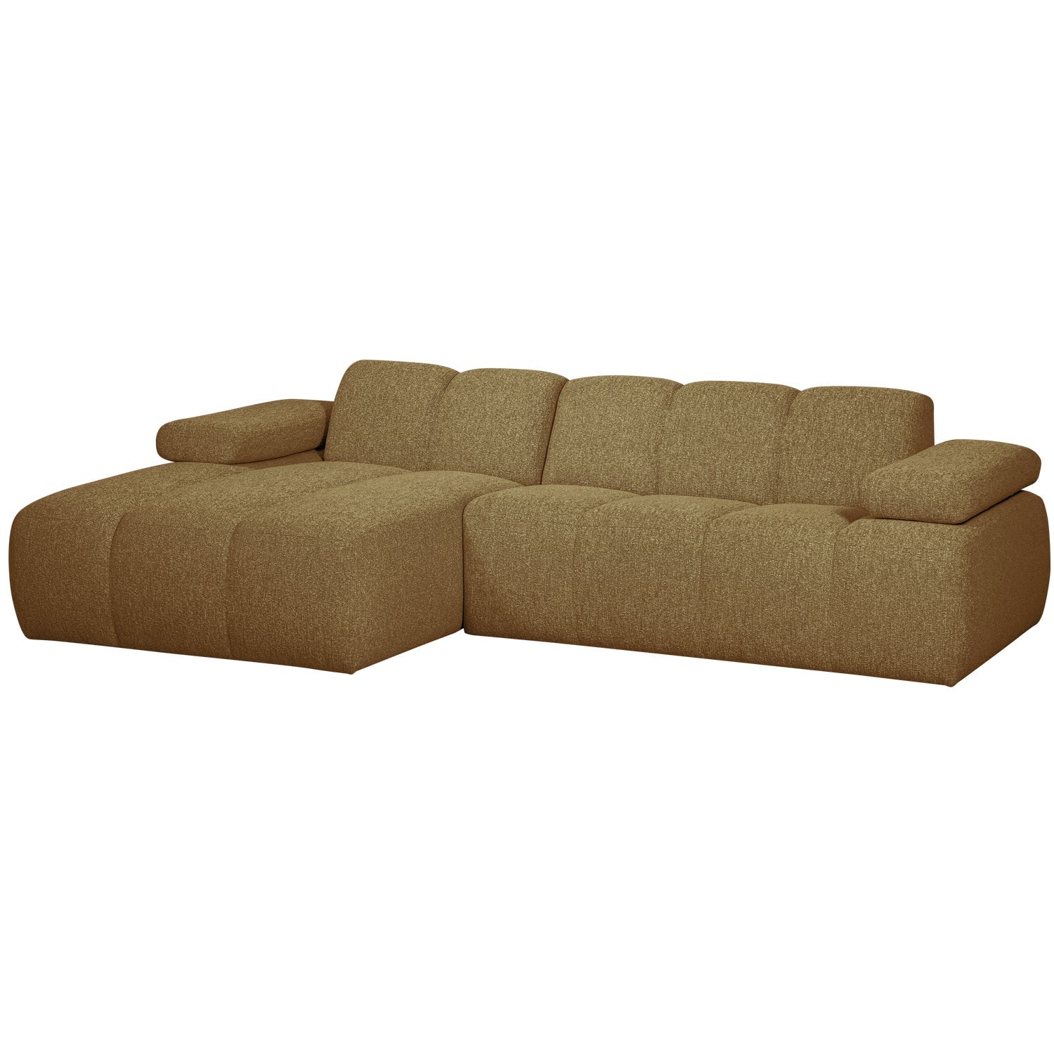 Left-facing modular corner sofa MOJO in dark honey bouclé