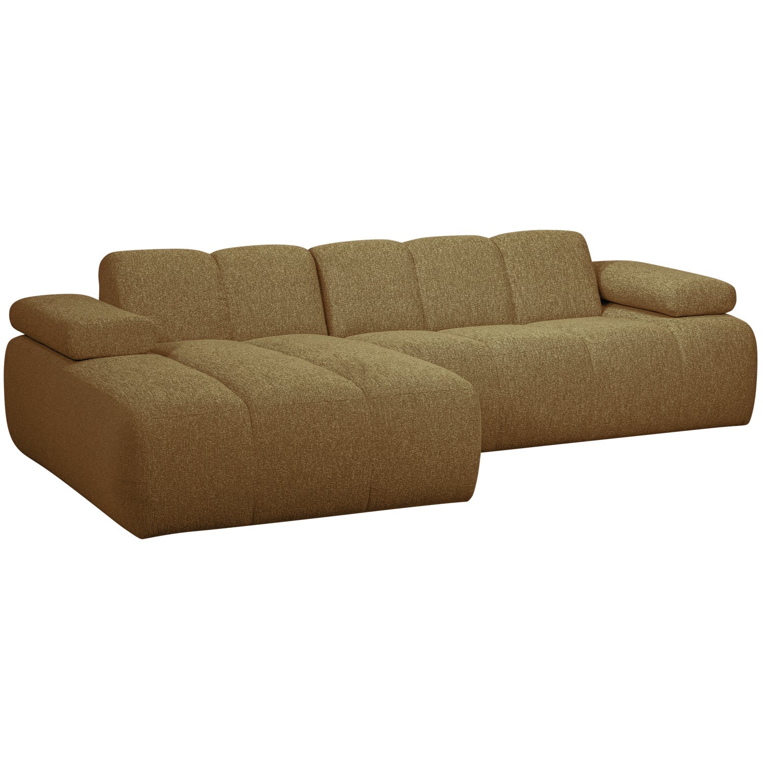 Left-facing modular corner sofa MOJO in dark honey bouclé