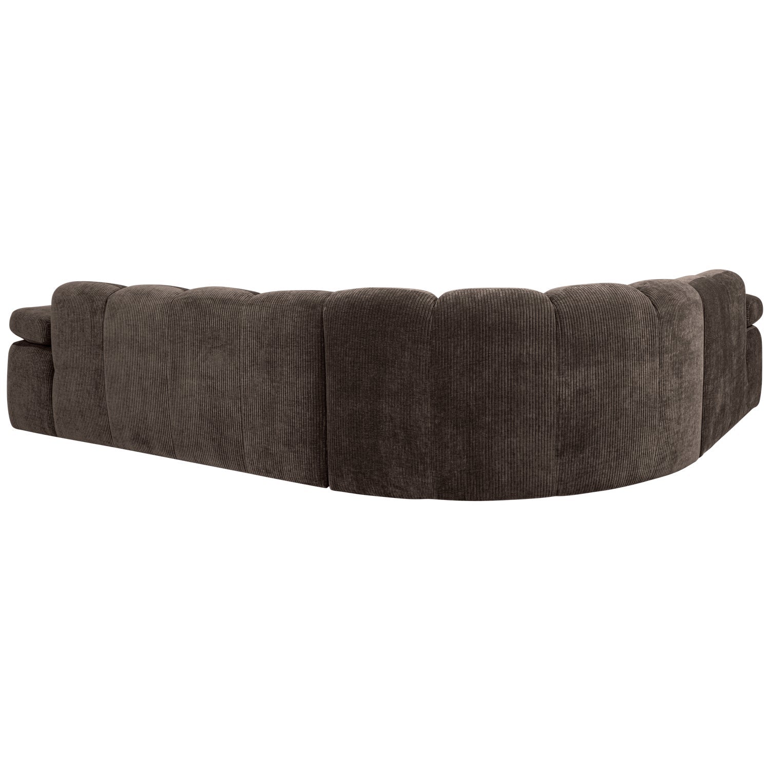 Left-facing modular corner sofa for 6 people in dark brown corduroy MOJO