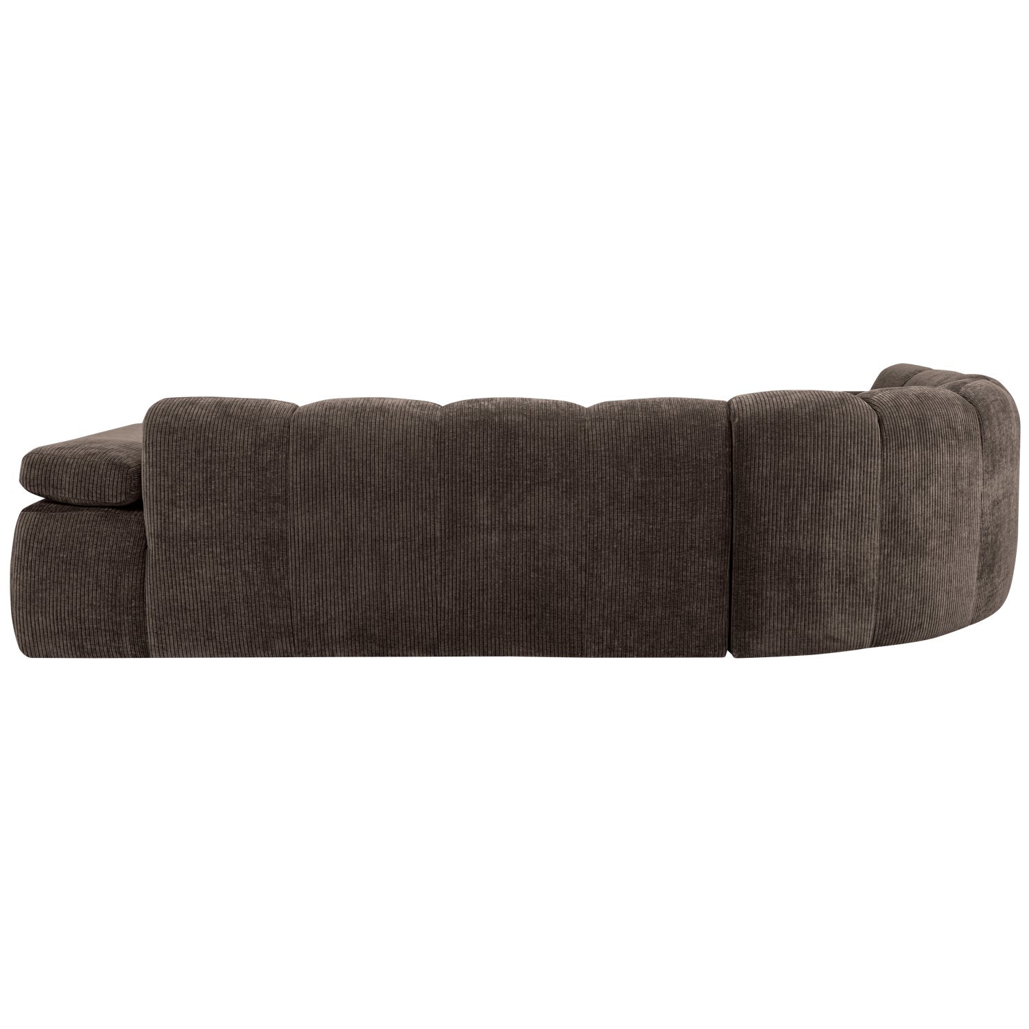 Left-facing modular corner sofa for 6 people in dark brown corduroy MOJO