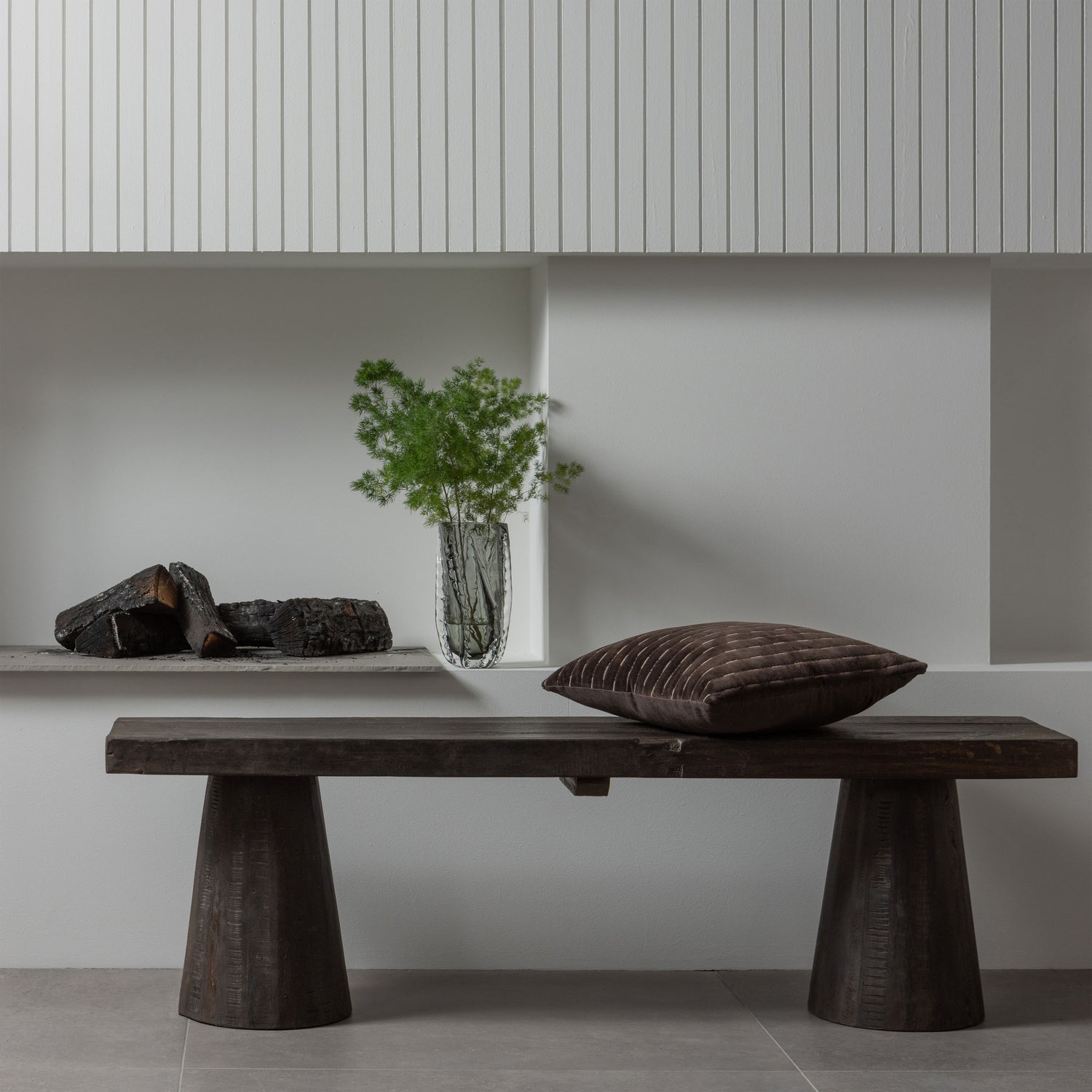 Lavička CLYDE tmavě hnědá