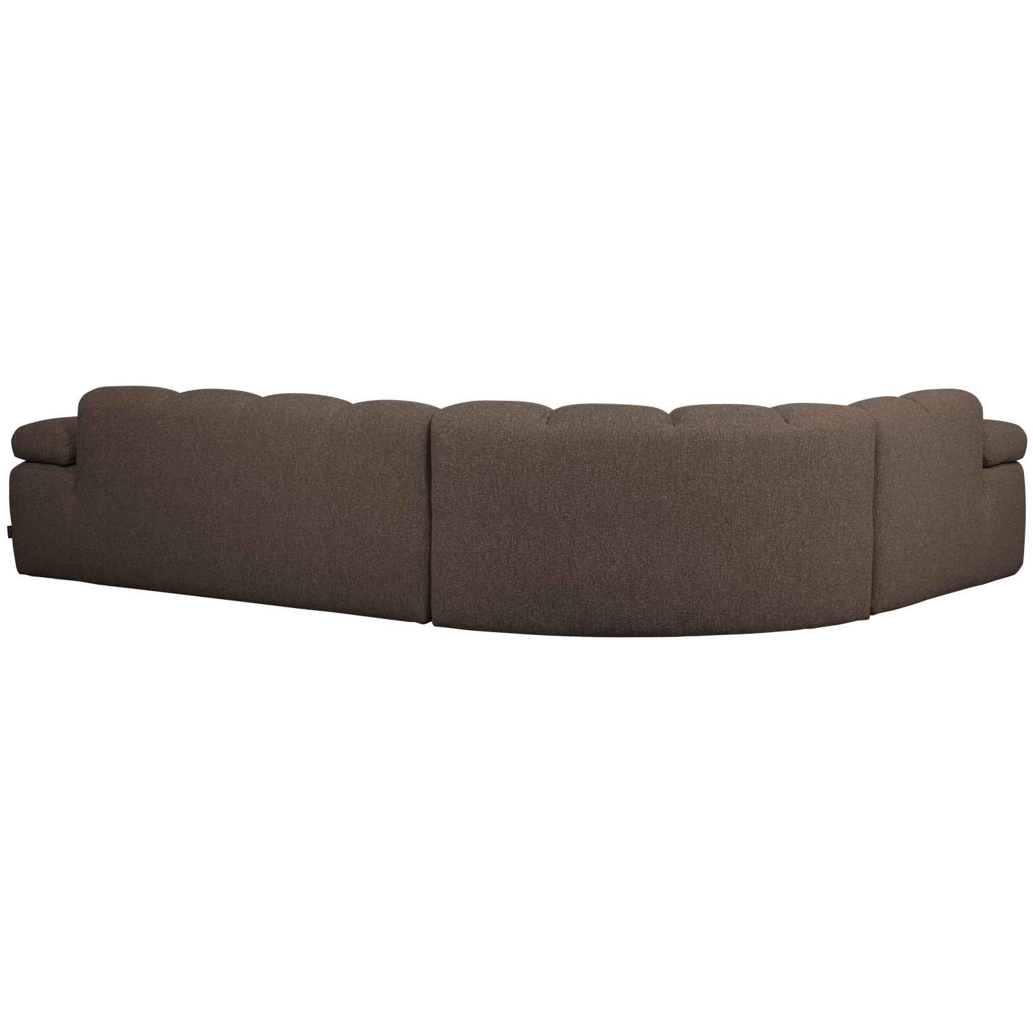 Left-facing modular sofa for 6 people MOJO in brown mélange boucle