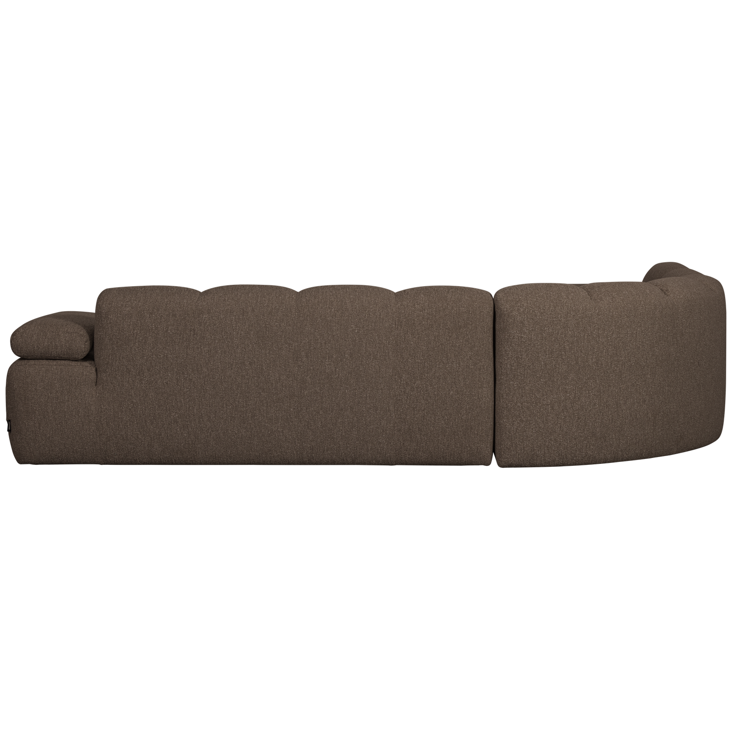 Left-facing modular sofa for 6 people MOJO in brown mélange boucle