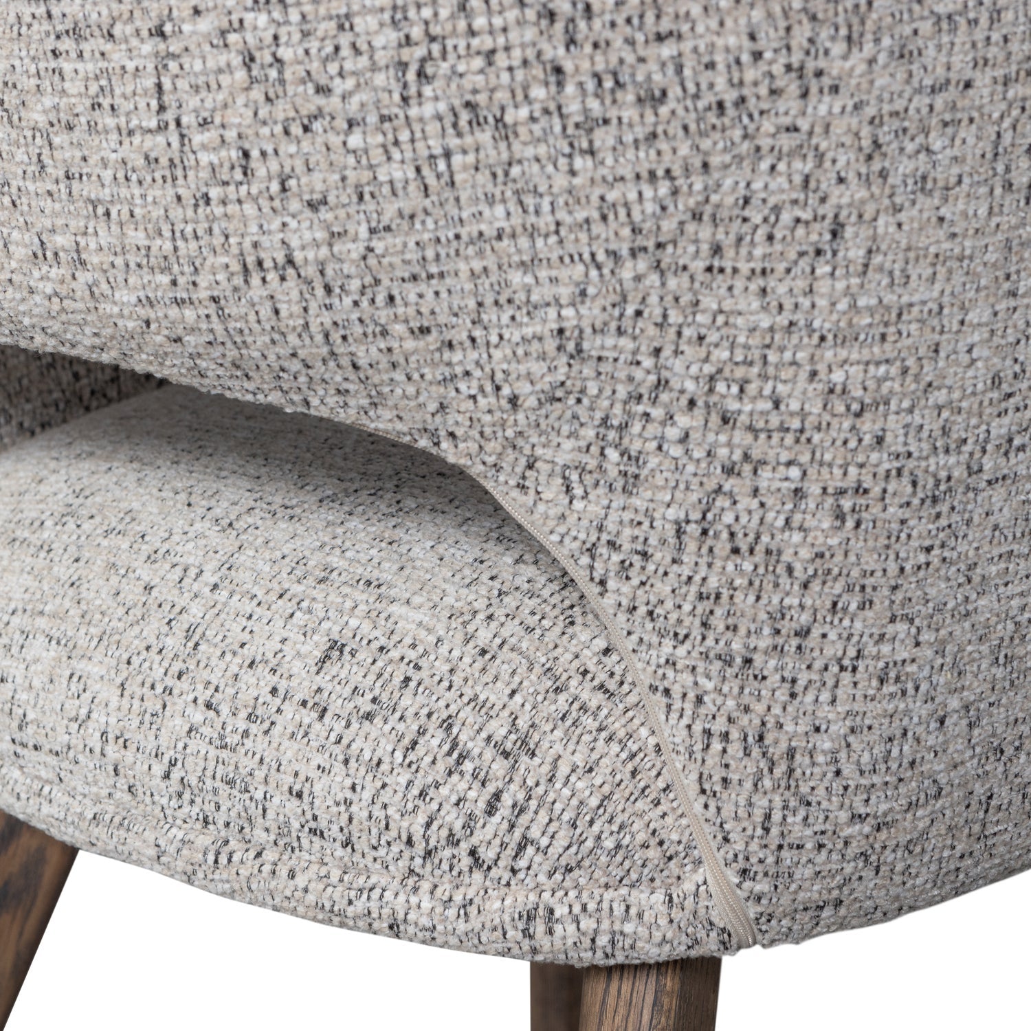 MURAT chair in gray-beige with a dark brown oak base