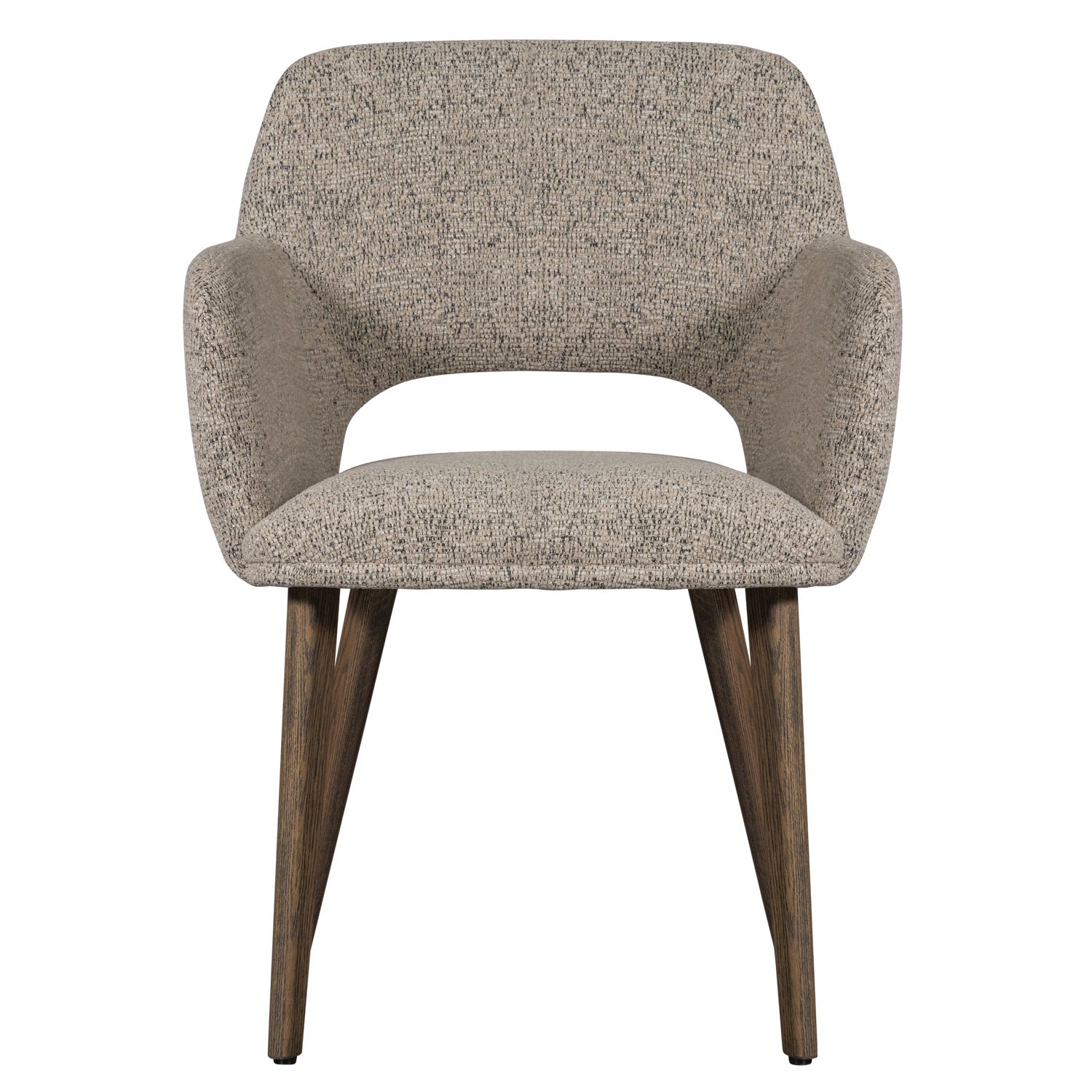 MURAT chair in gray-beige with a dark brown oak base