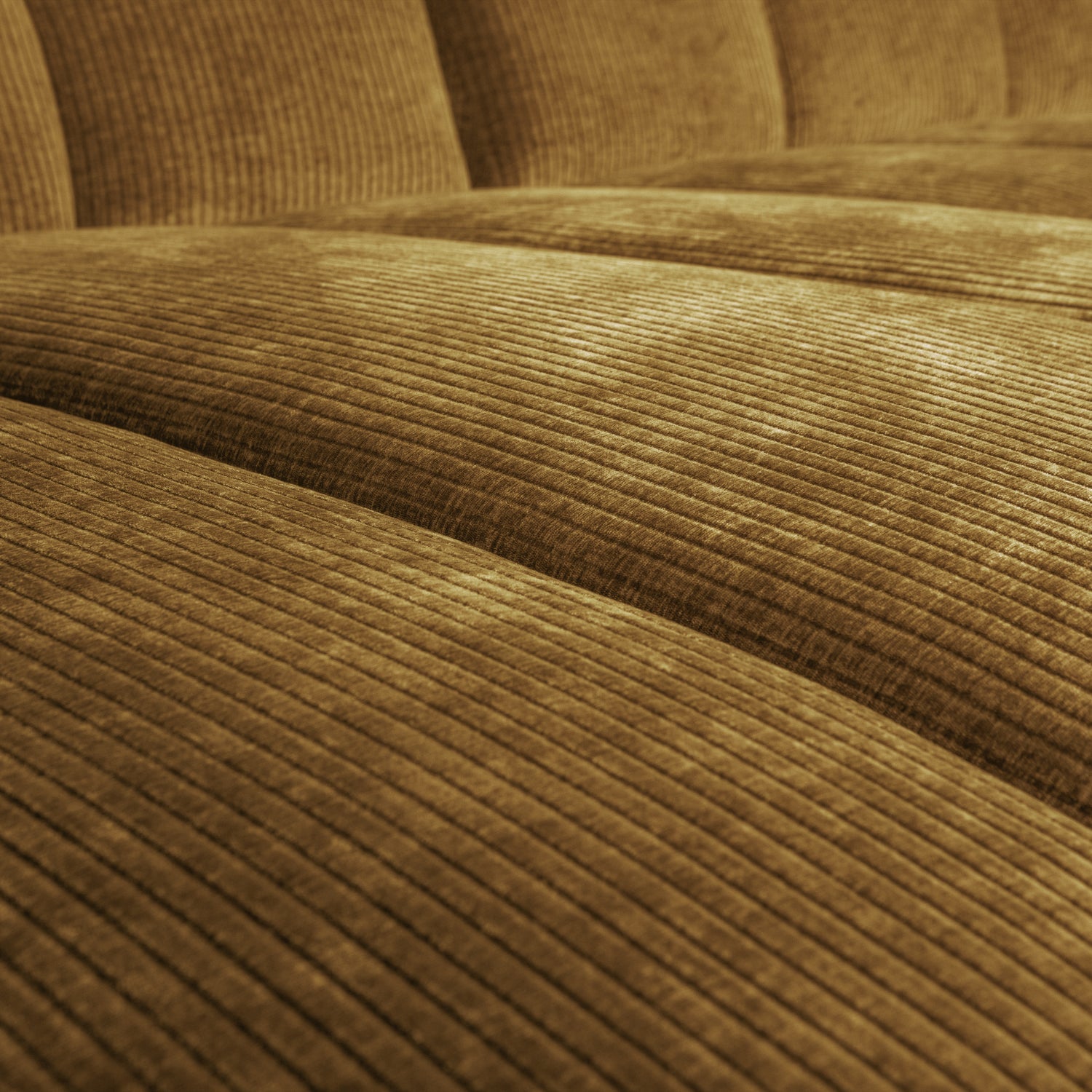 Left-facing modular corner sofa MOJO in dark honey corduroy