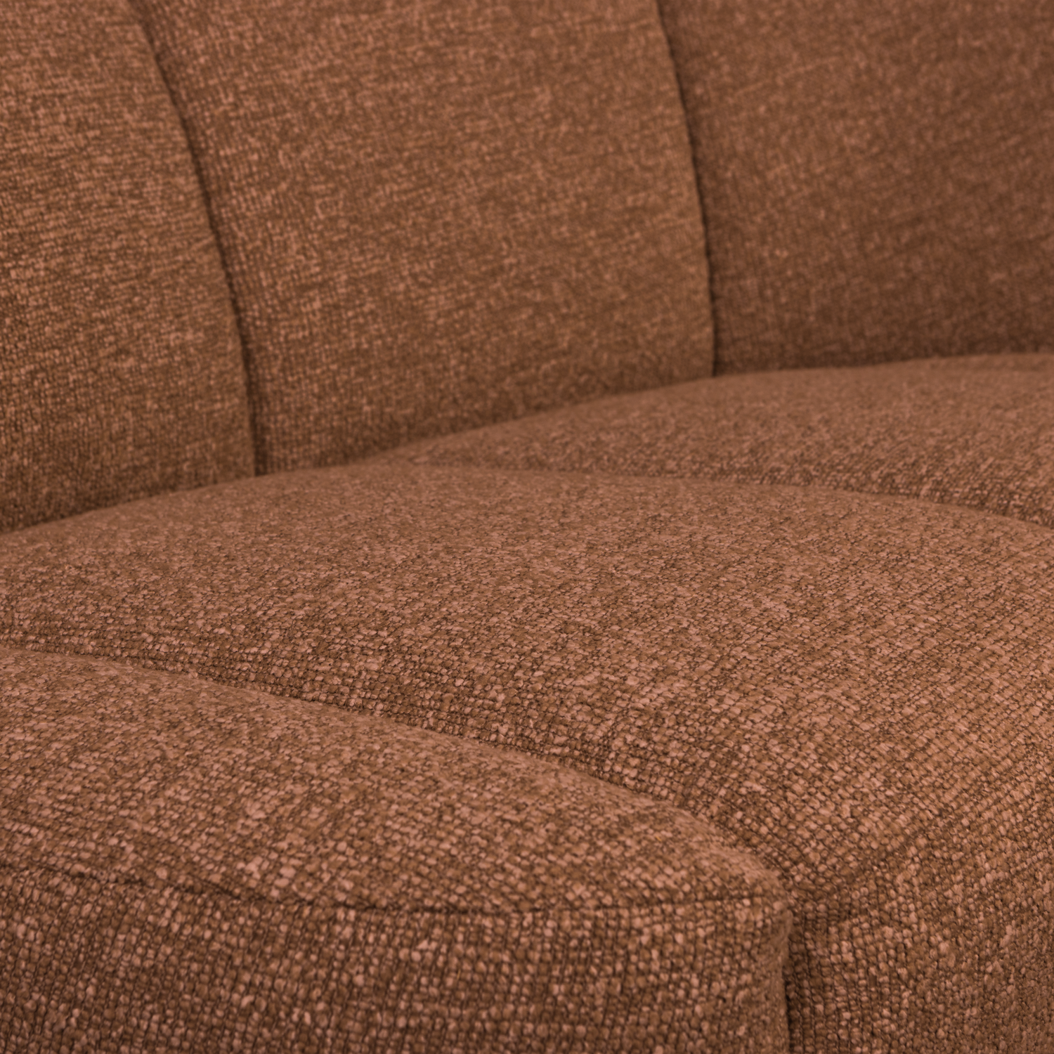 Right-facing 2-seater Sofa MOJO rust brown mélange boucle