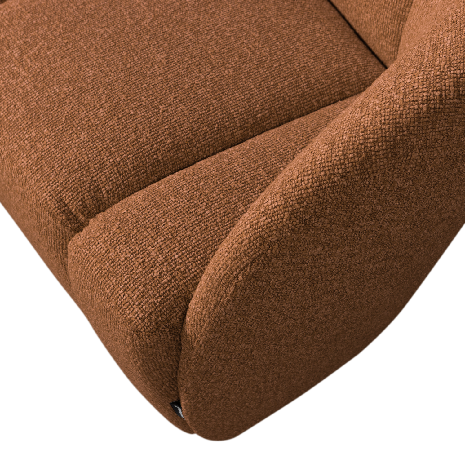 Right-facing 2-seater Sofa MOJO rust brown mélange boucle