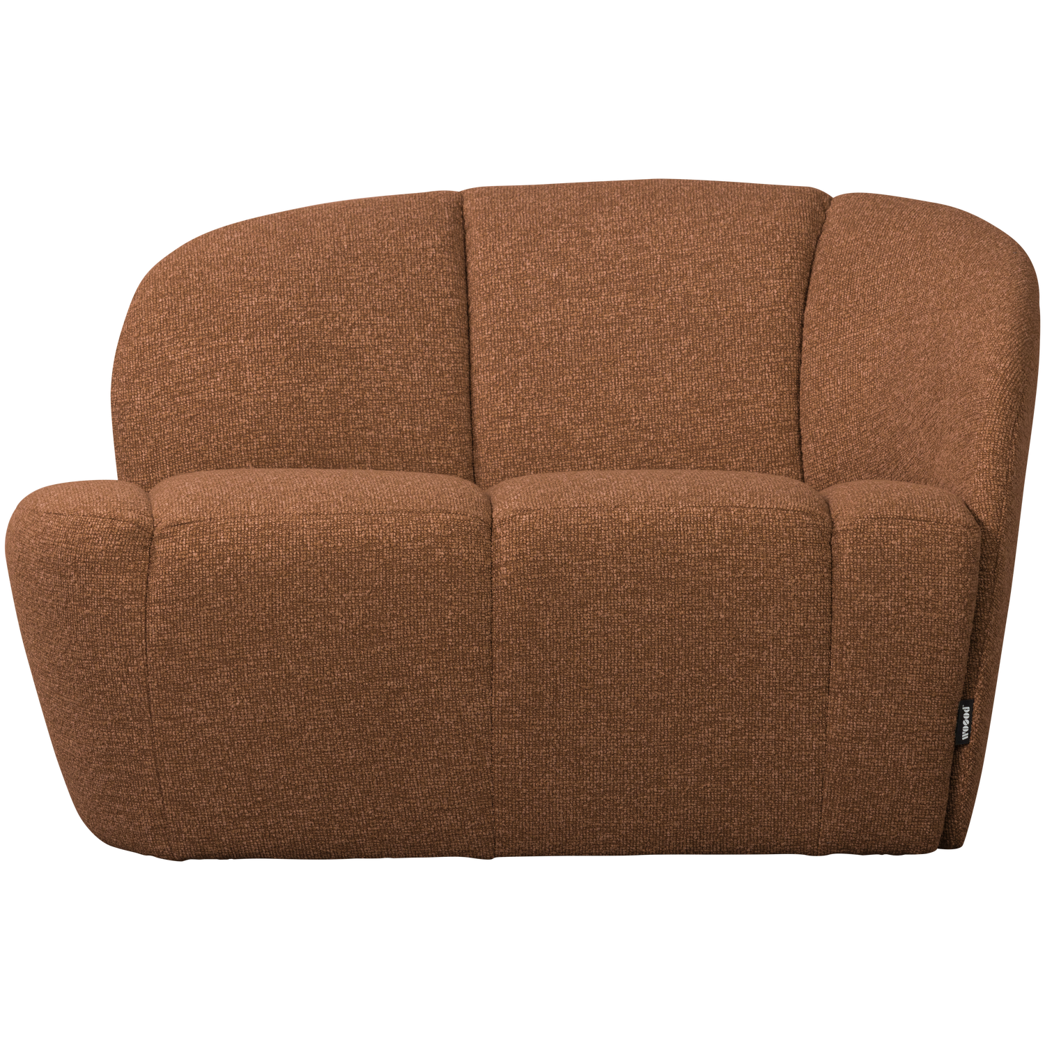 Right-facing 2-seater Sofa MOJO rust brown mélange boucle