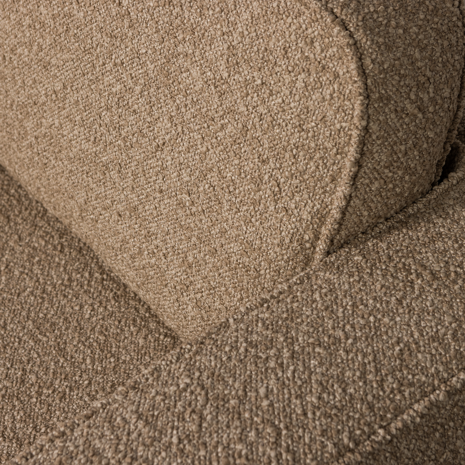 LAZY Brown Bouclé Swivel Armchair
