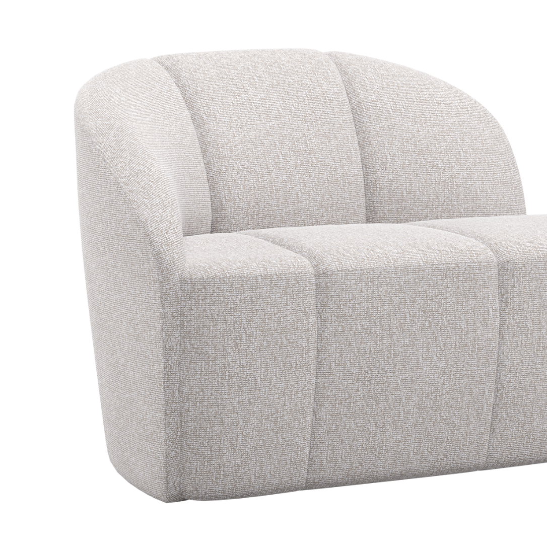 Left-facing 2-seater Sofa MOJO ecru mélange boucle
