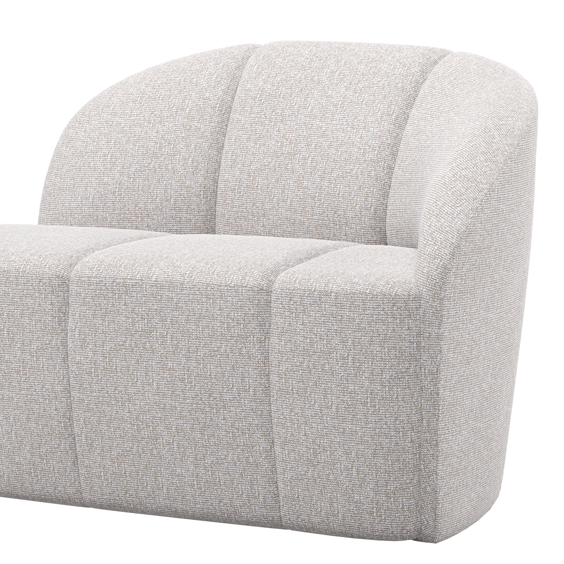 Right-facing 2-seater Sofa MOJO ecru mélange boucle