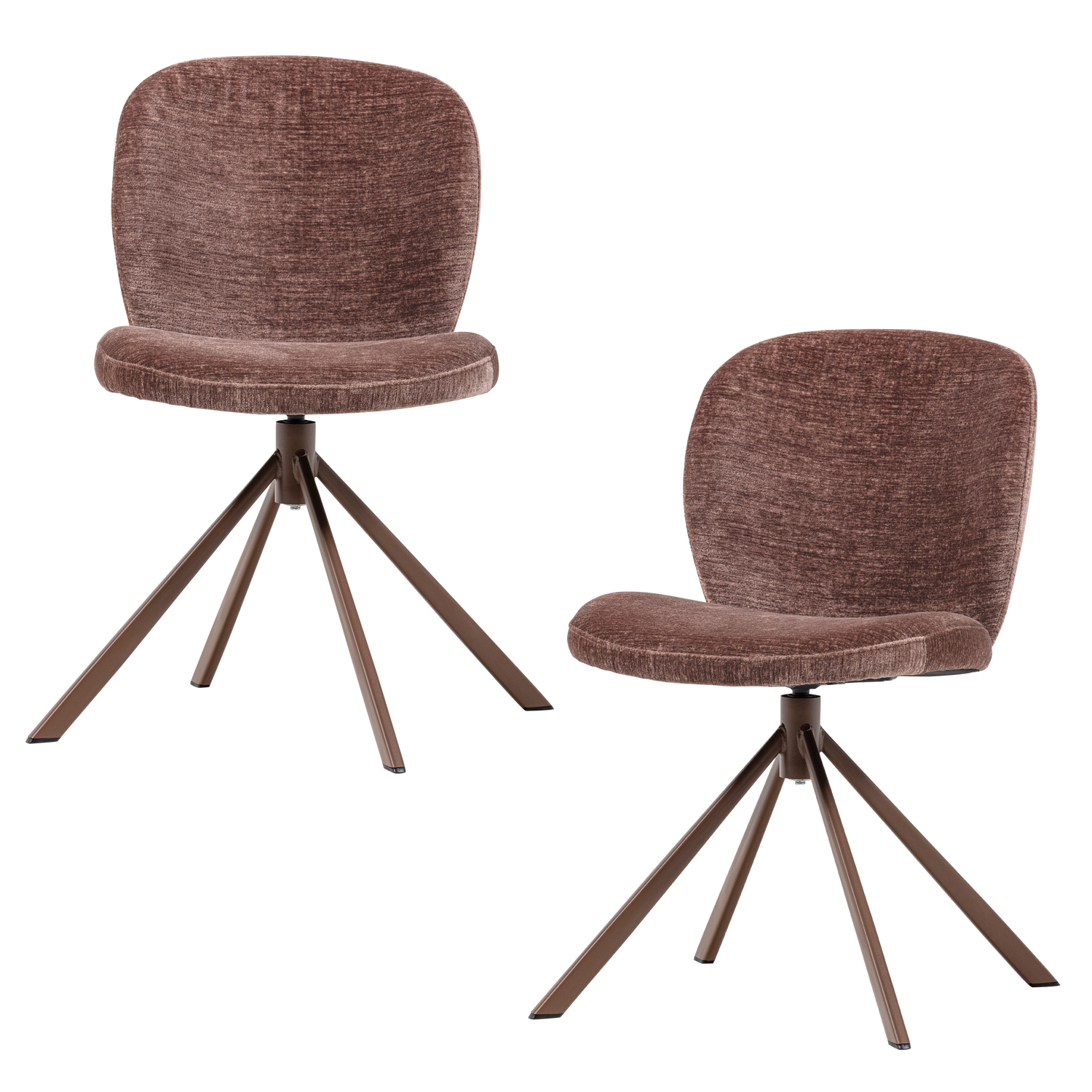 FEMKE Brown Chenille Swivel Chair