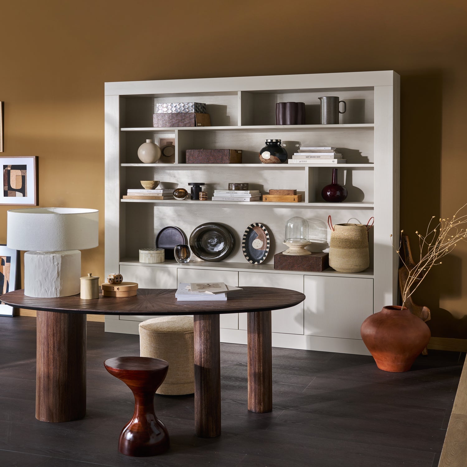 Wallcover Shelf in Gray Beige