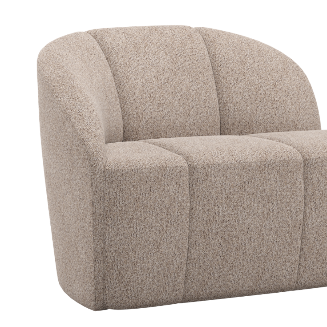 Left-facing 2-seater Sofa MOJO sand lambskin