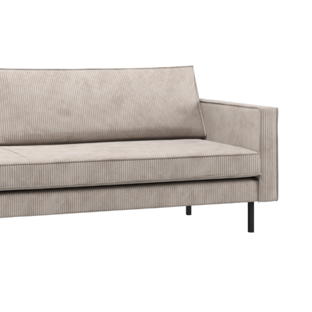 Right-facing chaise longue RODEO ecru corduroy