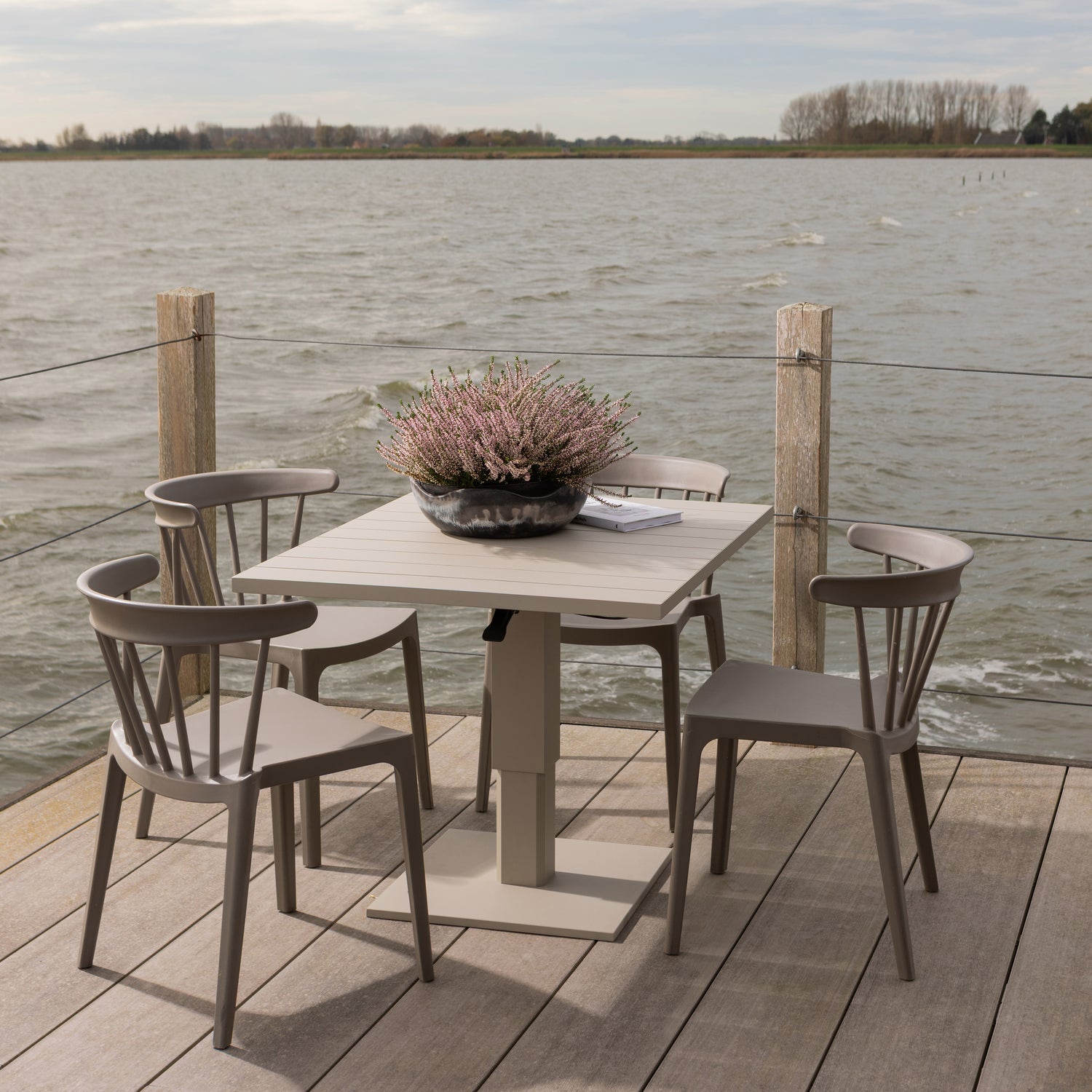 Adjustable Outdoor Table TESSO Beige