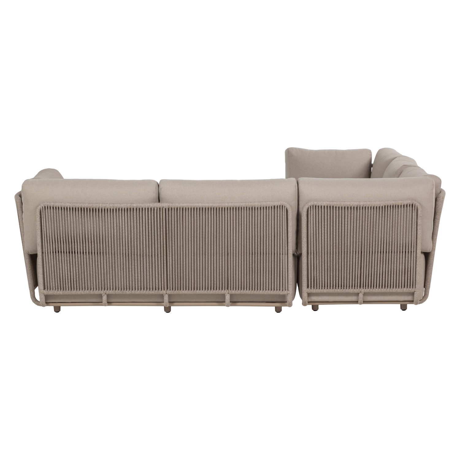 Symetrický zahradní rohový sedací souprava SORA béžová s béžovým rámem