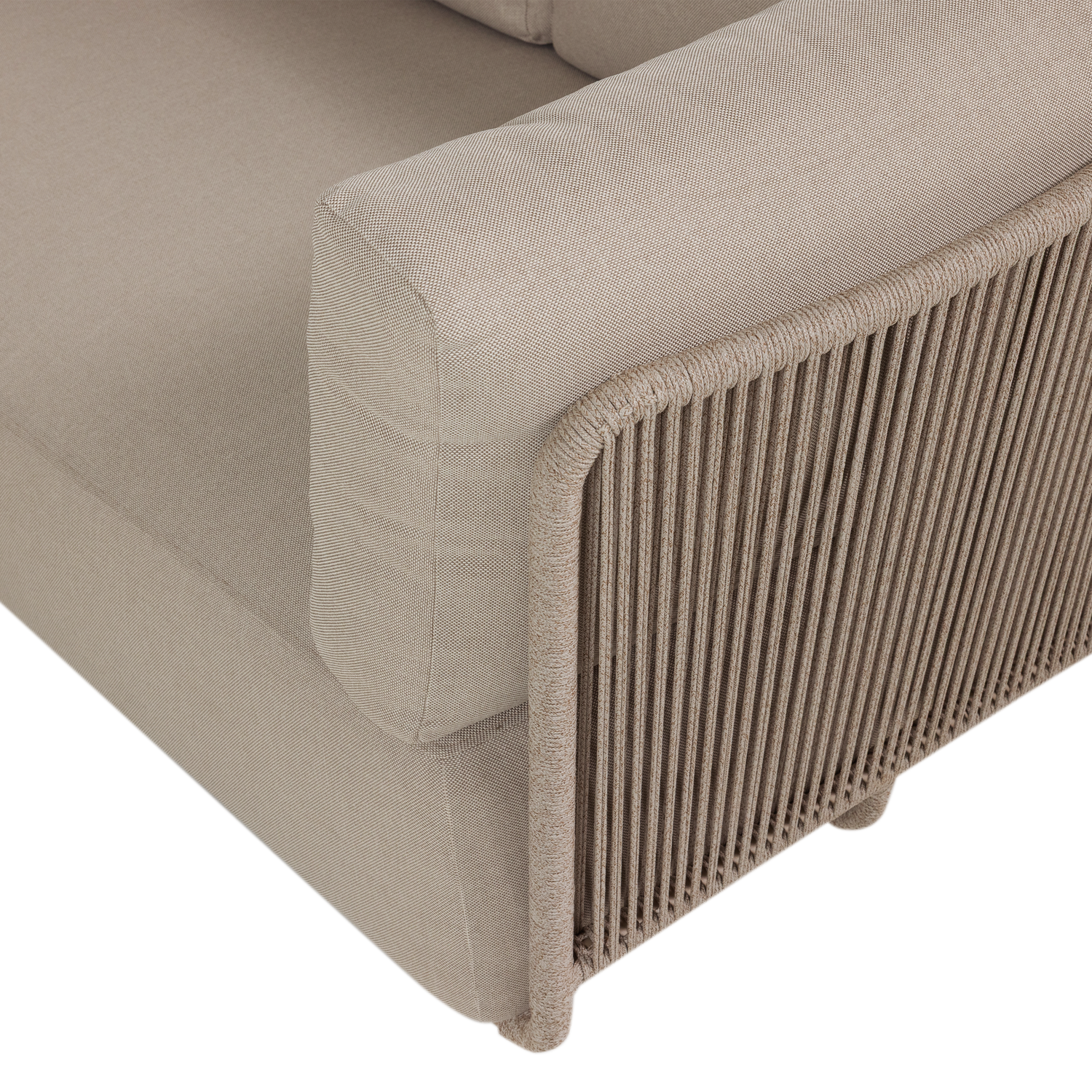 Symetrický zahradní rohový sedací souprava SORA béžová s béžovým rámem