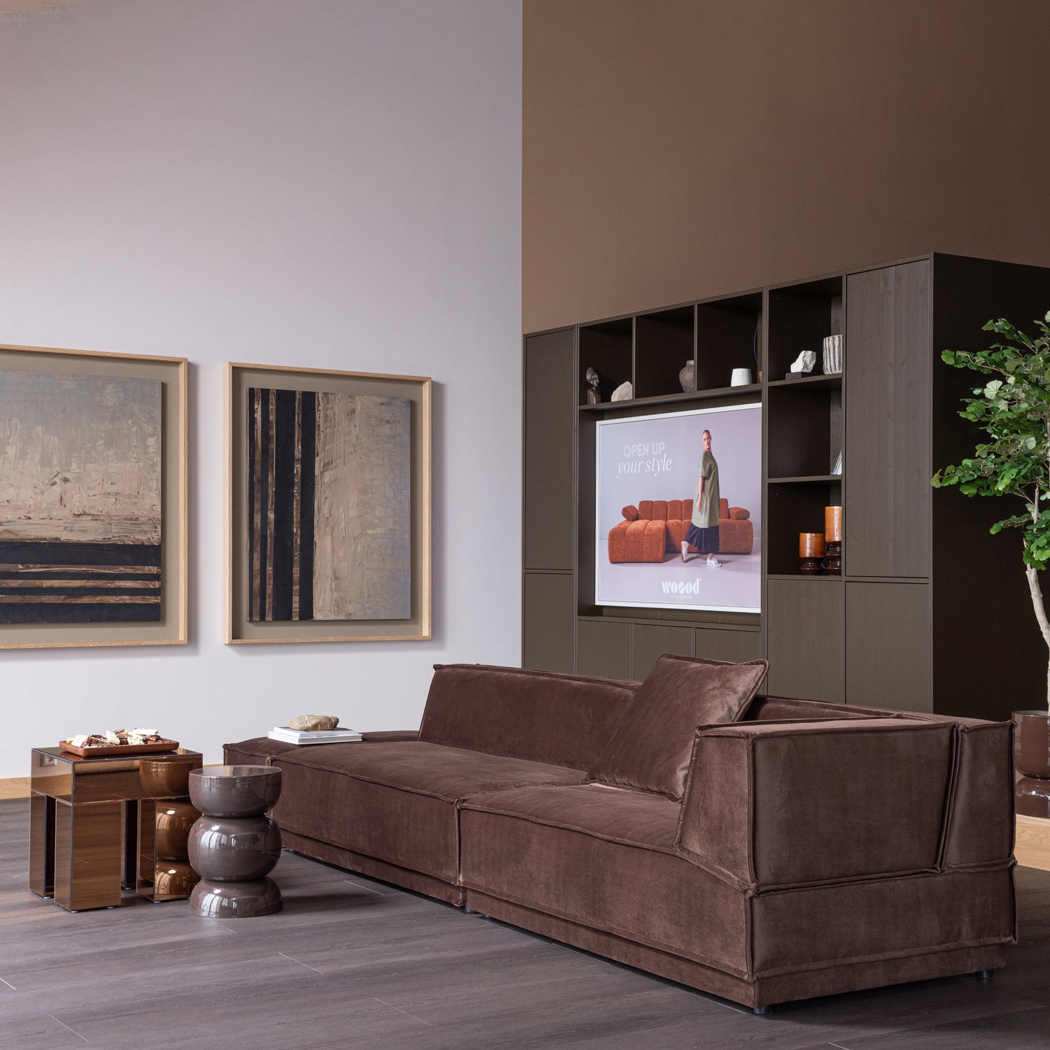 Boční stolek BRENO hnědý