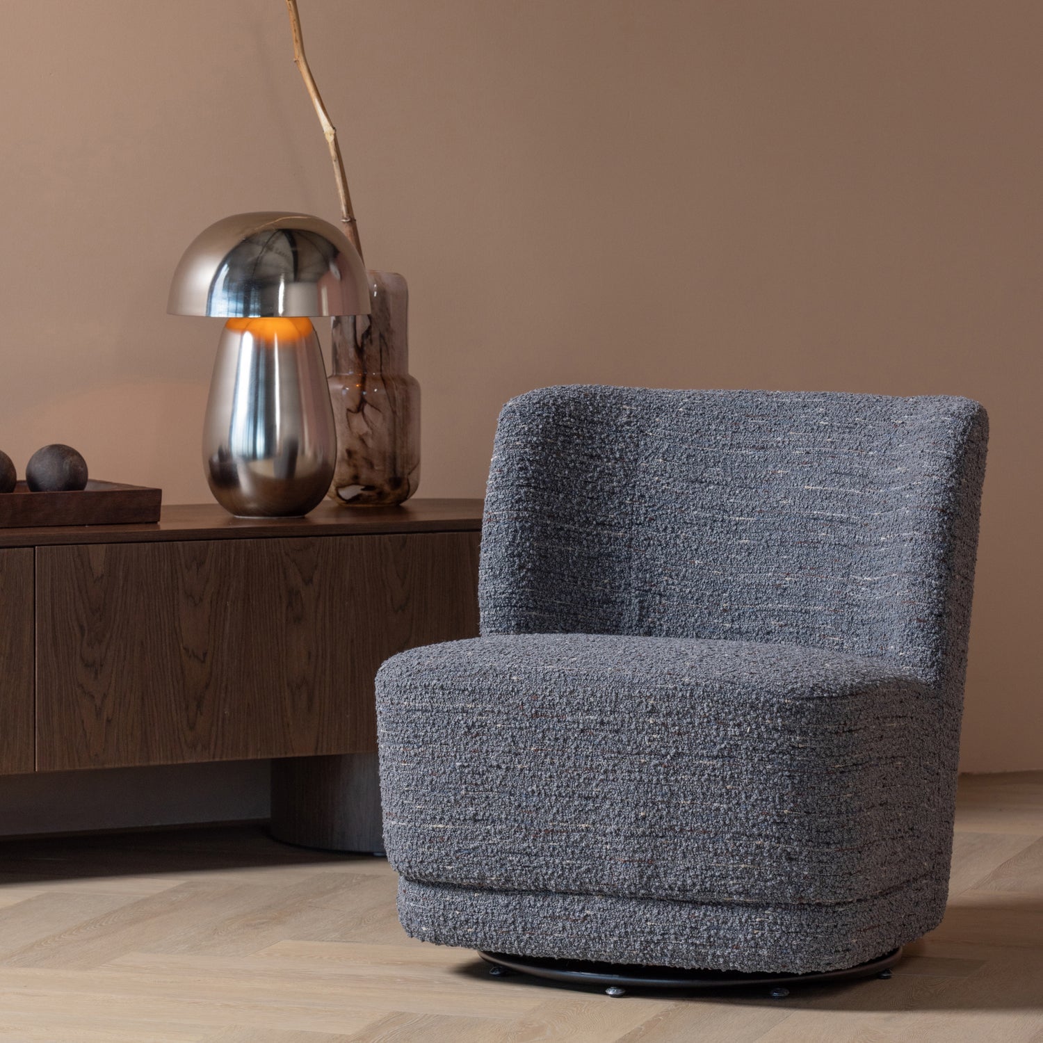 Swivel Armchair ATTY Dark Gray Mélange