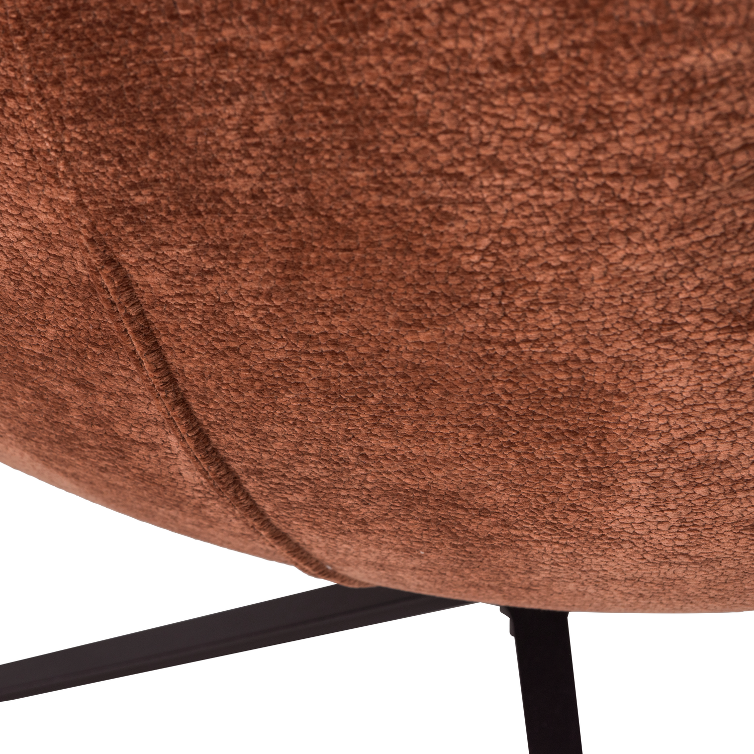 Otáčecí křeslo MAUDI červenohnědé s chenillem