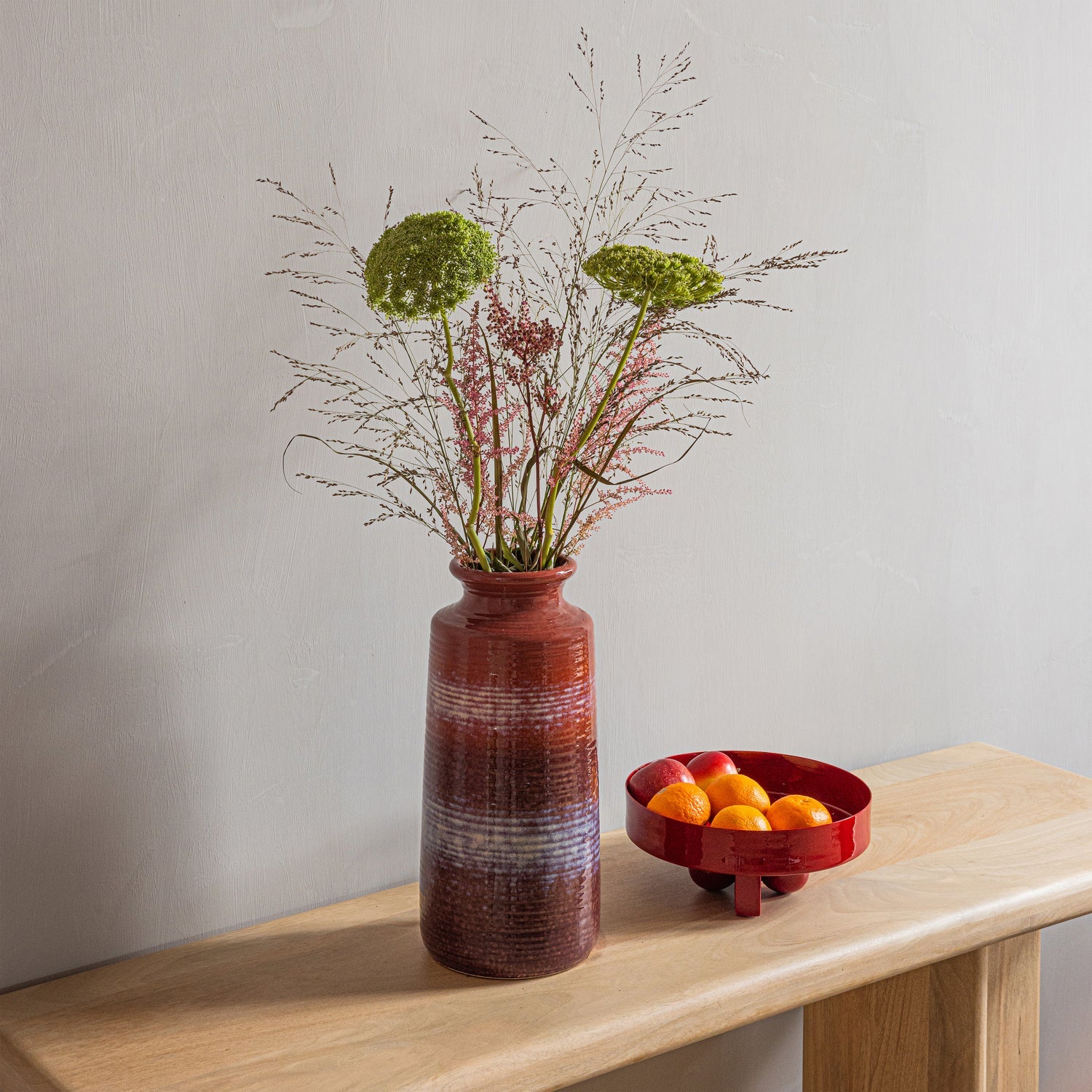 Váza DECENNIA červená s hnědou