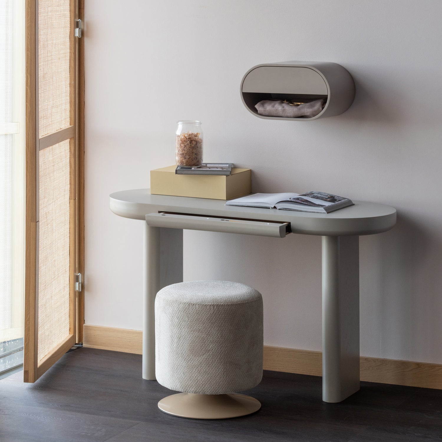 Otáčecí puf ISLEN béžový