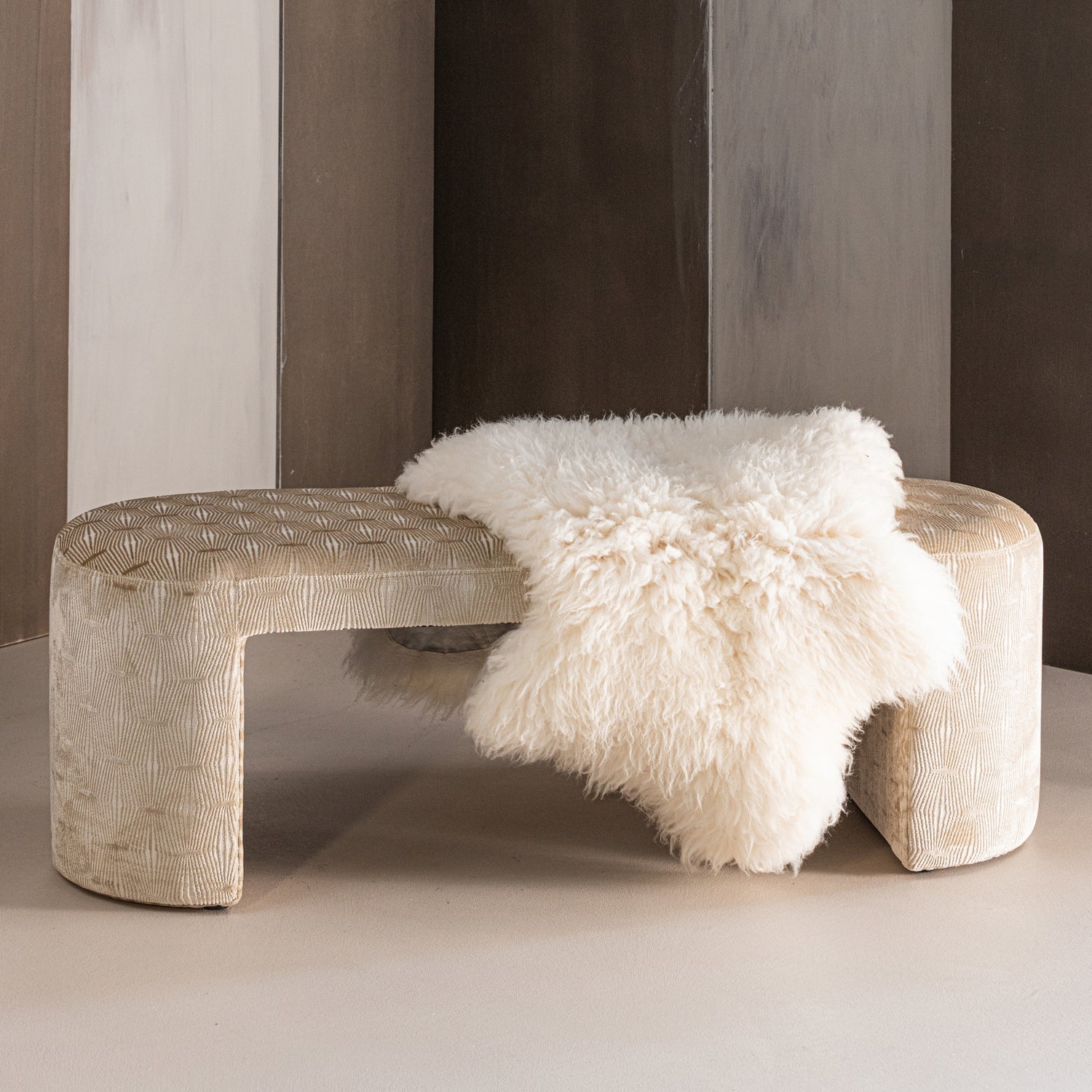 Lavice JACOB béžová s pruhy