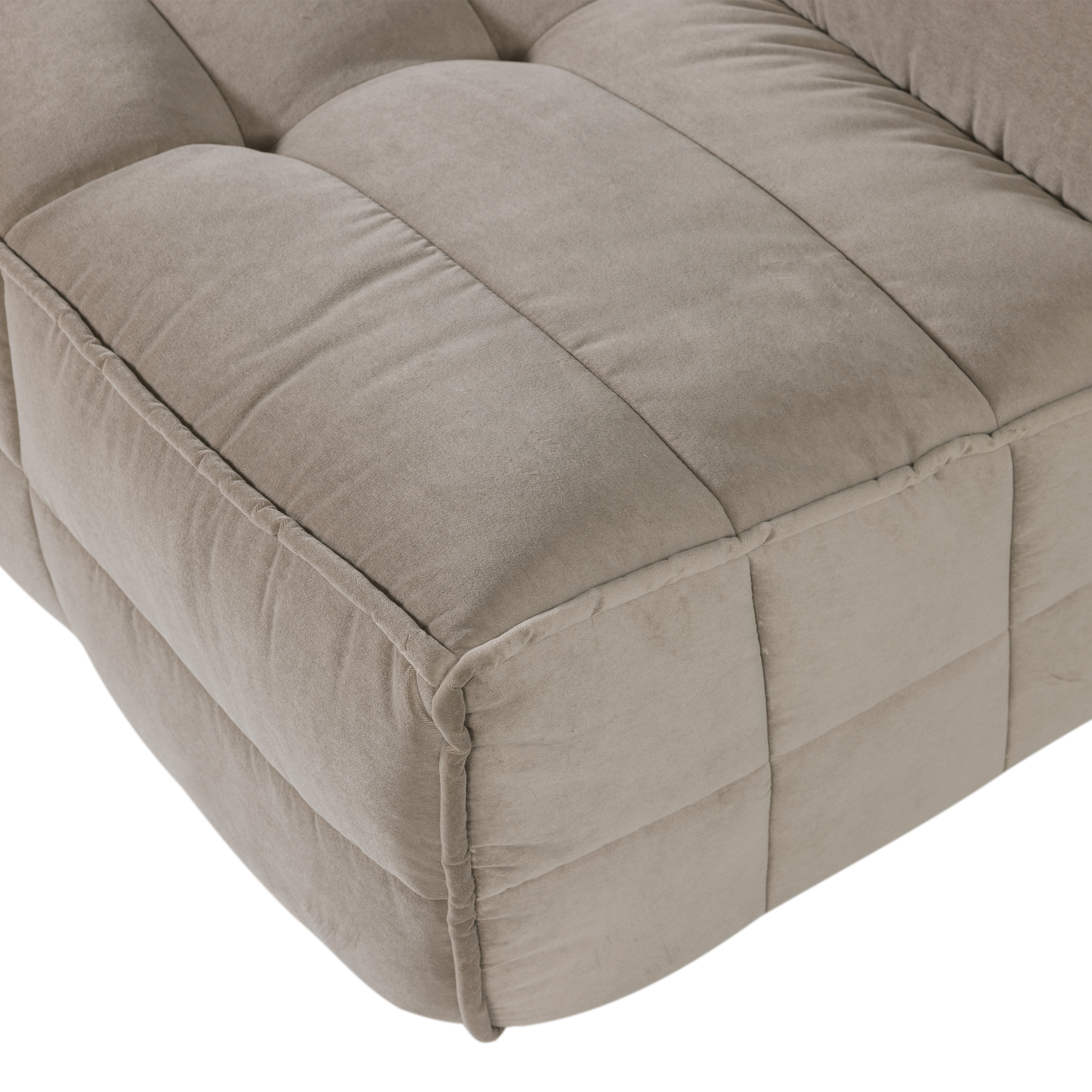 Sofa sametová CLUSTER - modul 3-osobový béžový