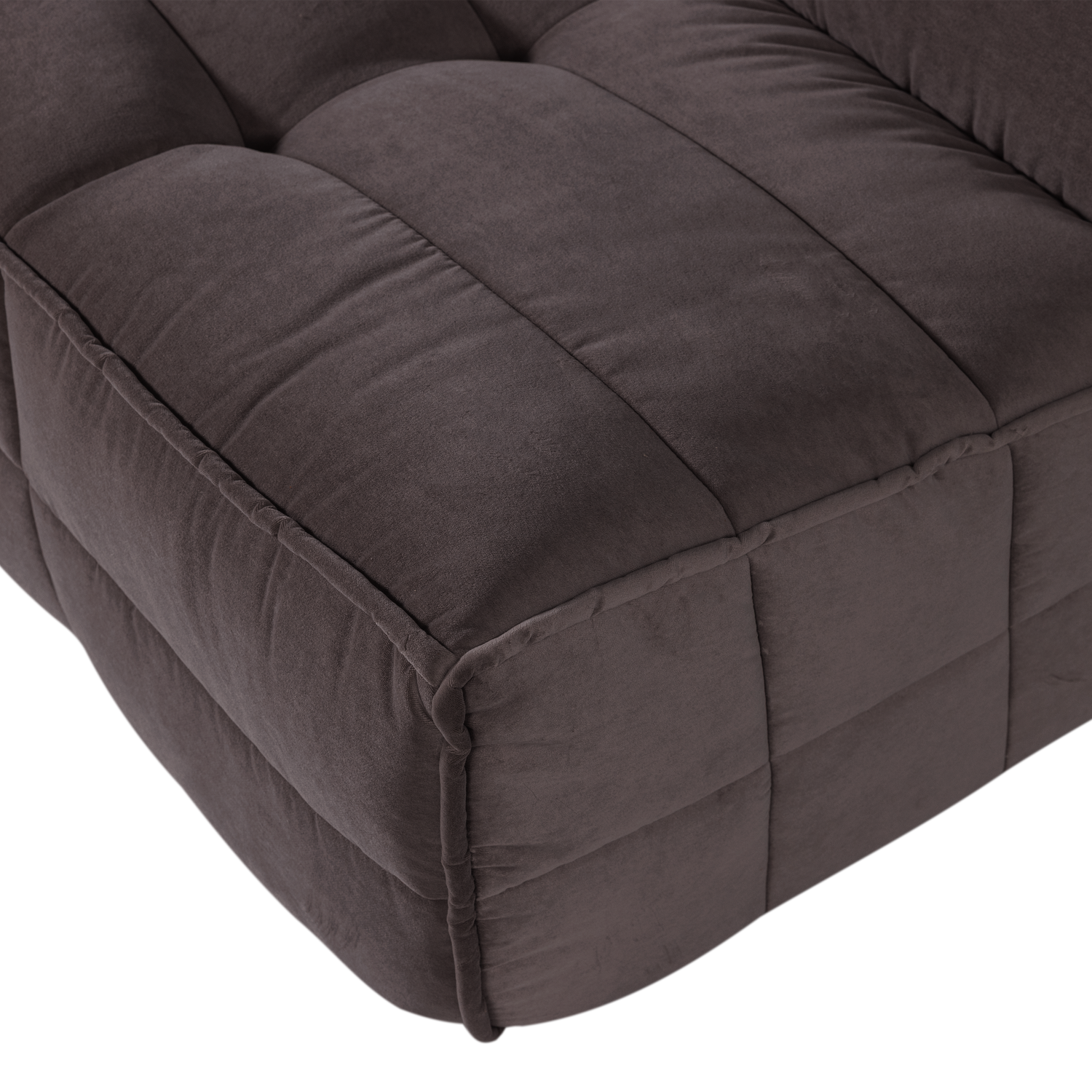 Velvet Sofa CLUSTER - 3-Seater Module in Chocolate