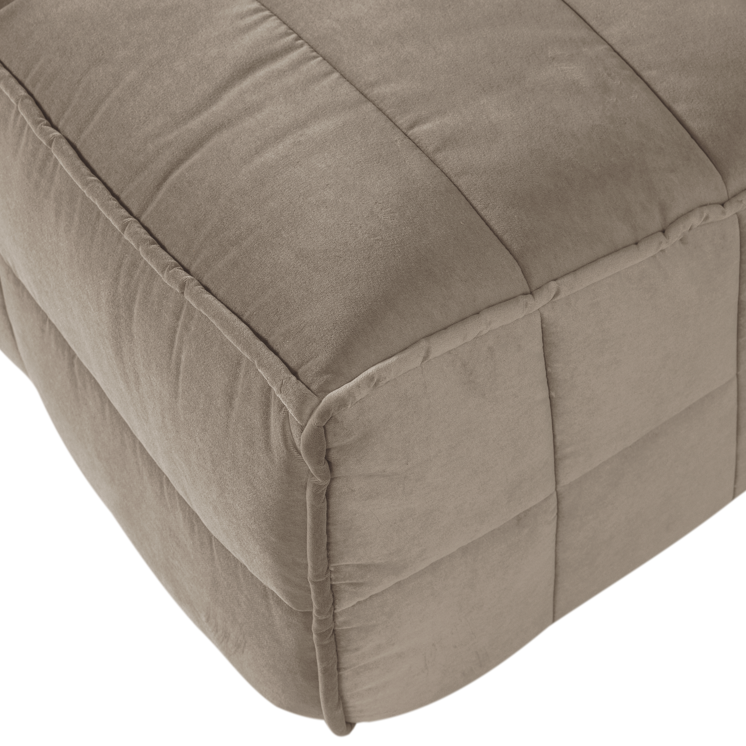 Cluster Bench Modular Velvet Sofa - 3-Seater Beige