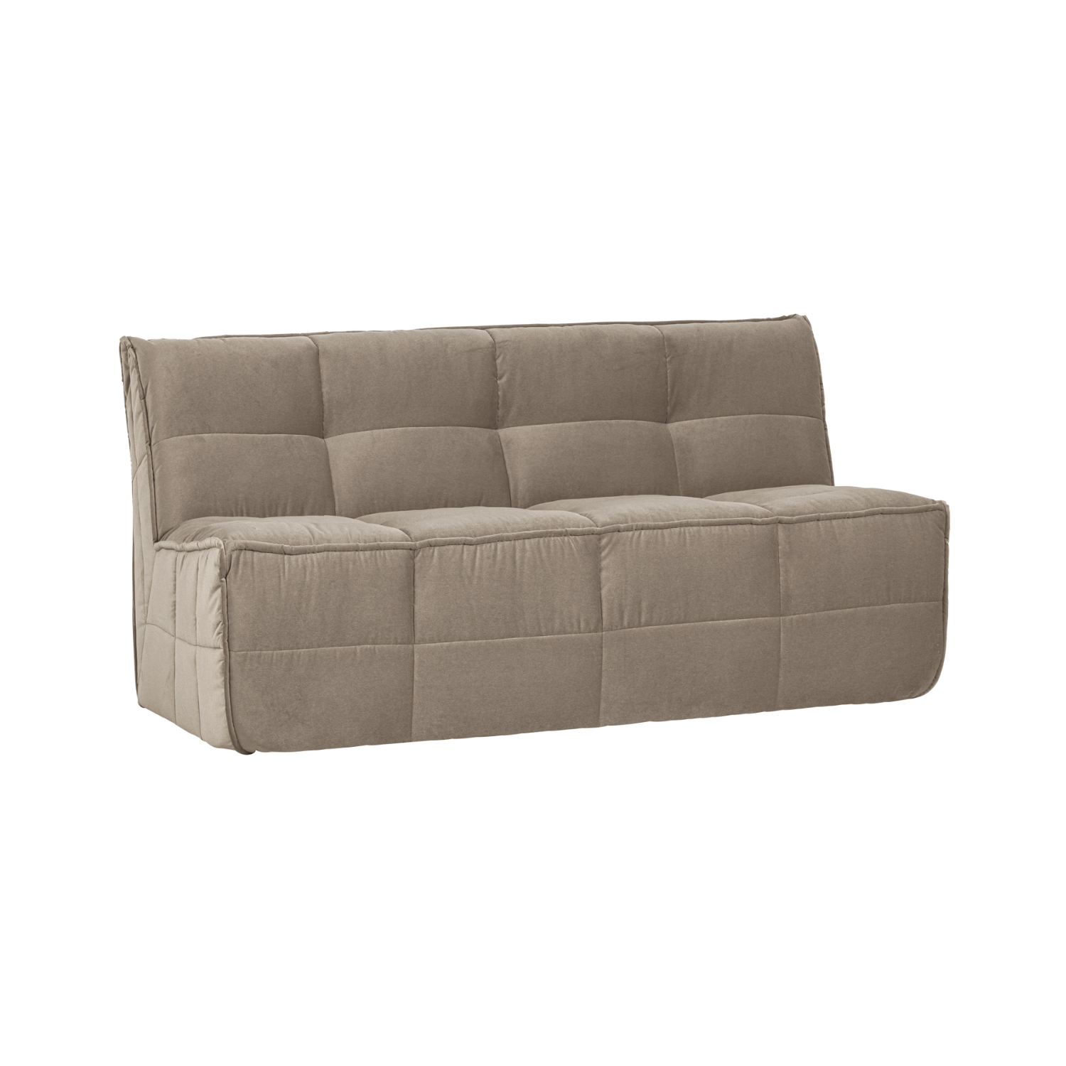 Cluster Bench Modular Velvet Sofa - 3-Seater Beige
