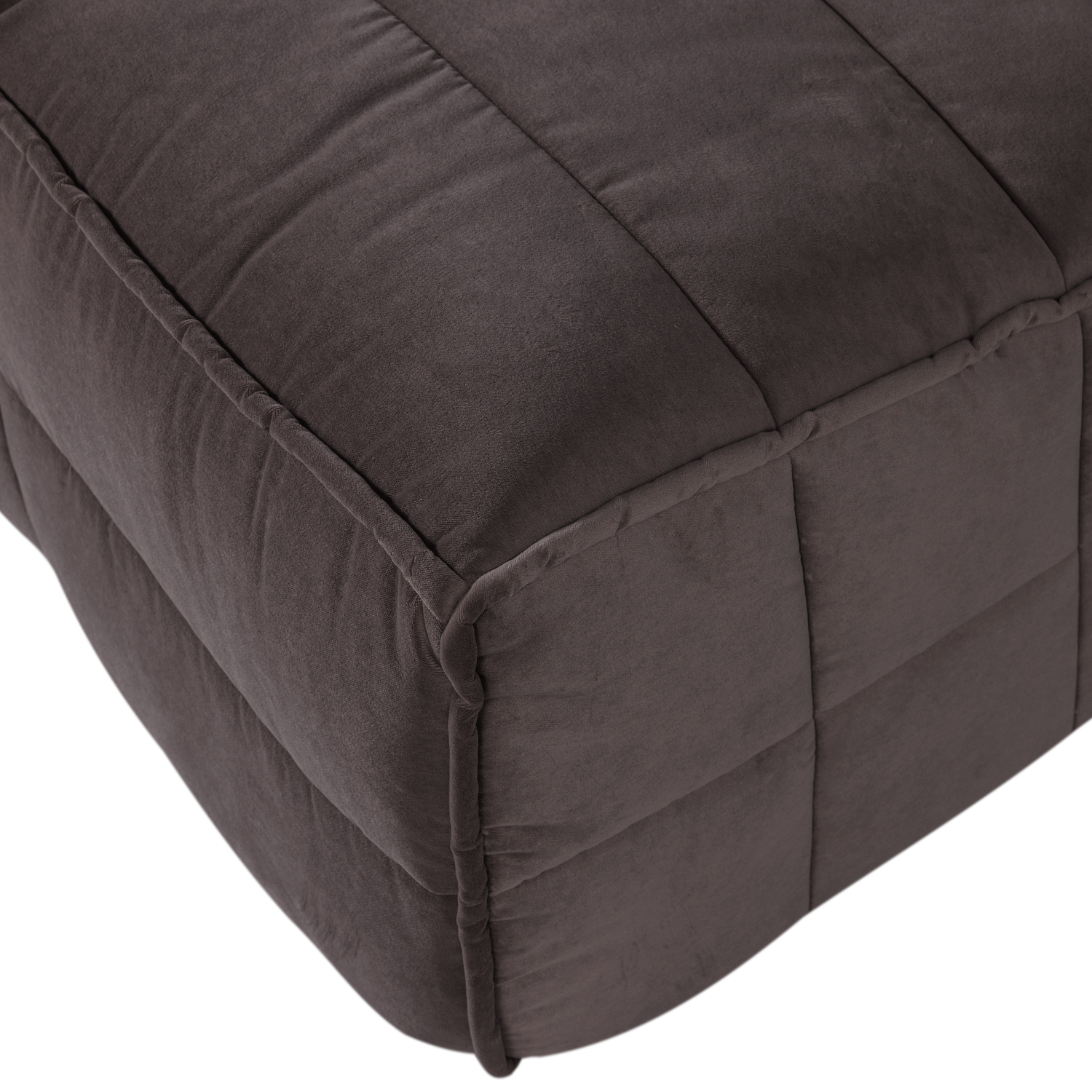 Sofa sametová CLUSTER BENCH - modul 3-osobový čokoládový