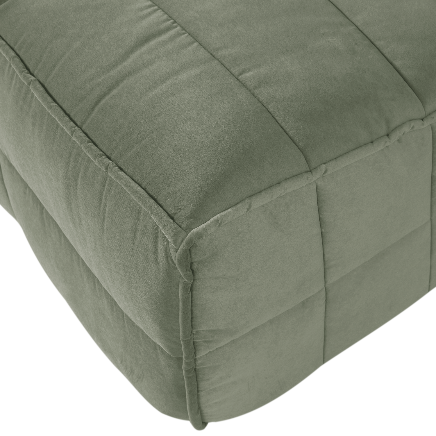 Velvet Sofa CLUSTER BENCH - 3-Seater Module in Pistachio